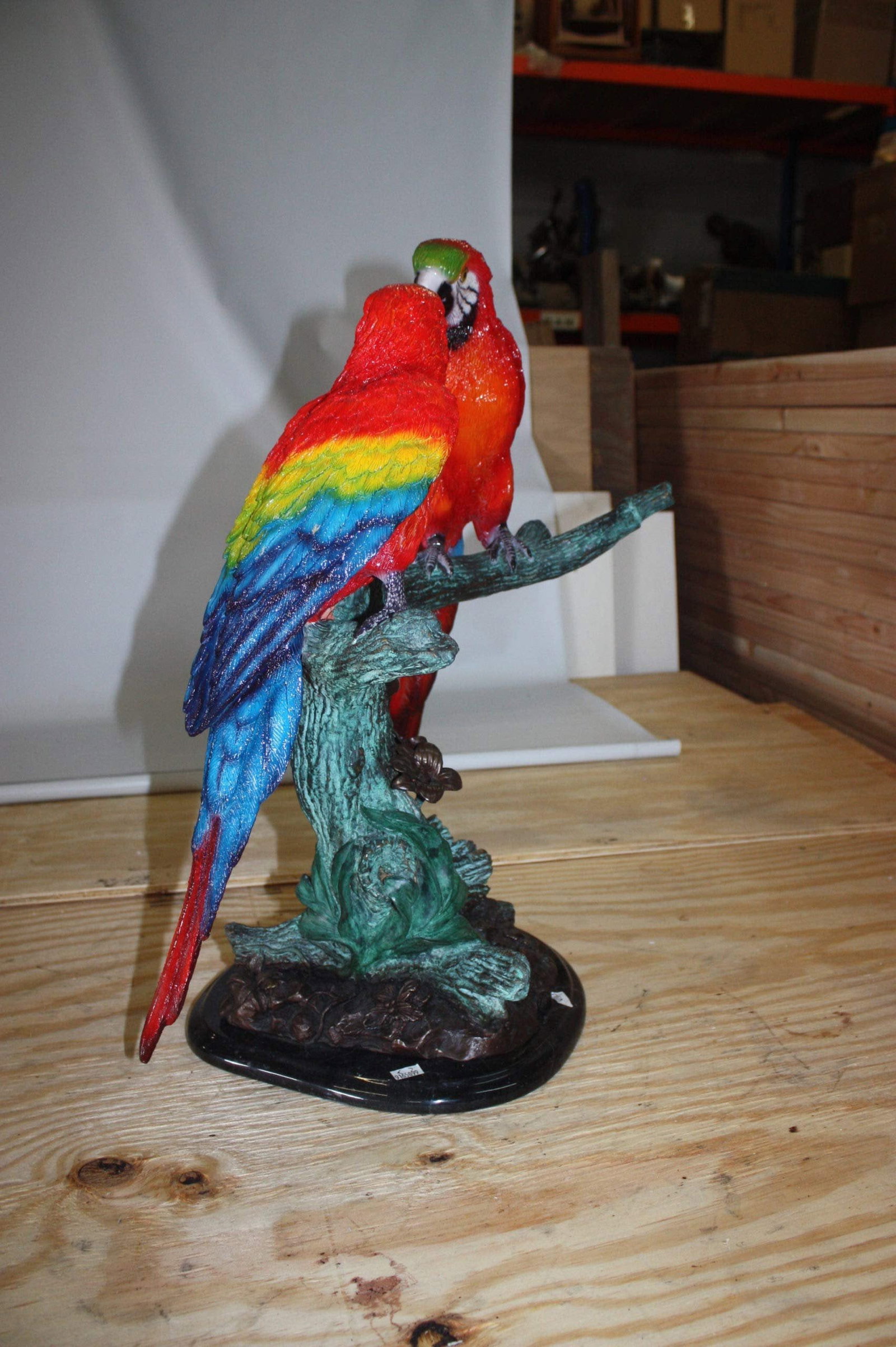 Two Bronze Beautiful Parrots On A Tree - 5