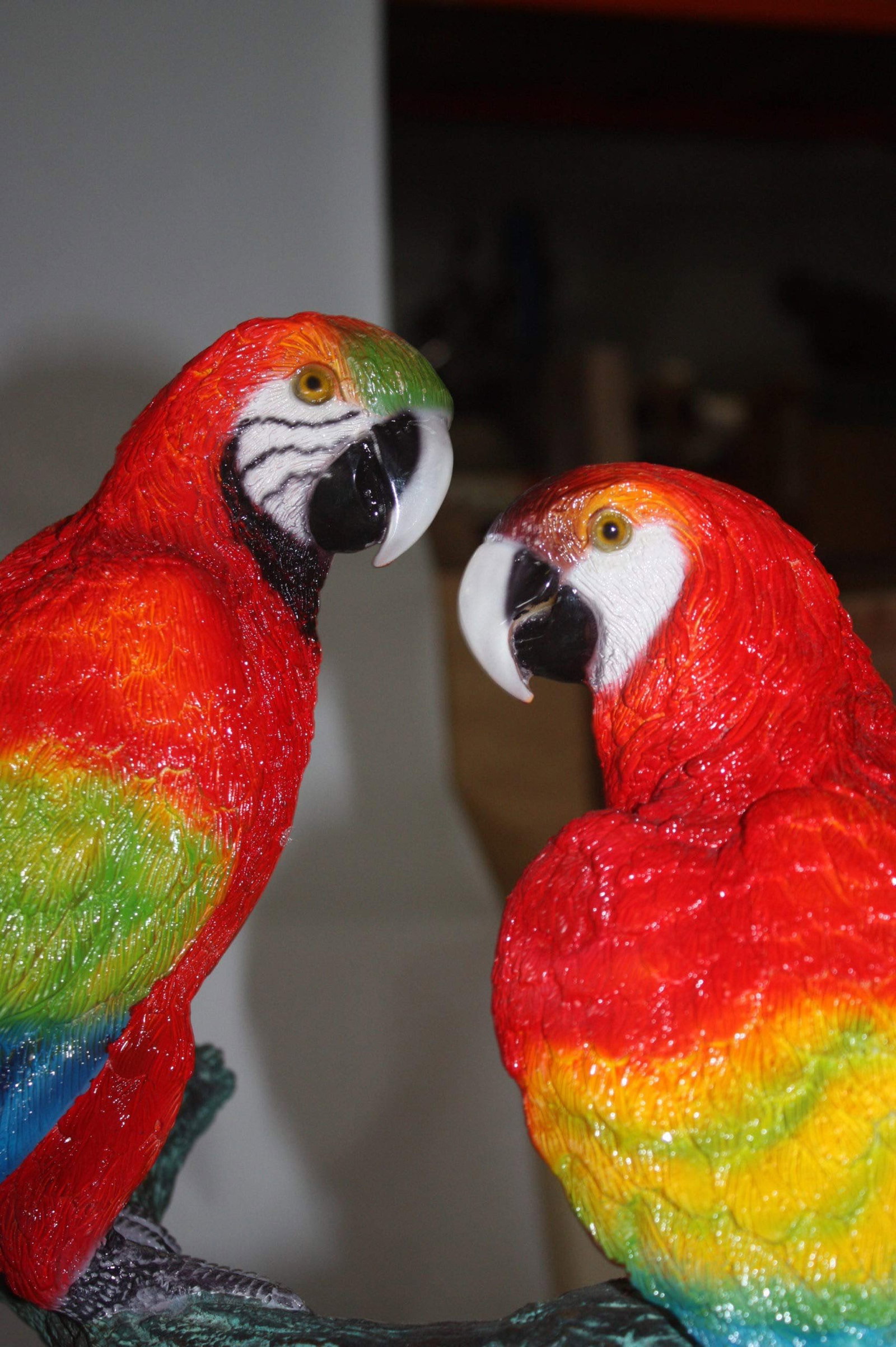 Two Bronze Beautiful Parrots On A Tree - 7