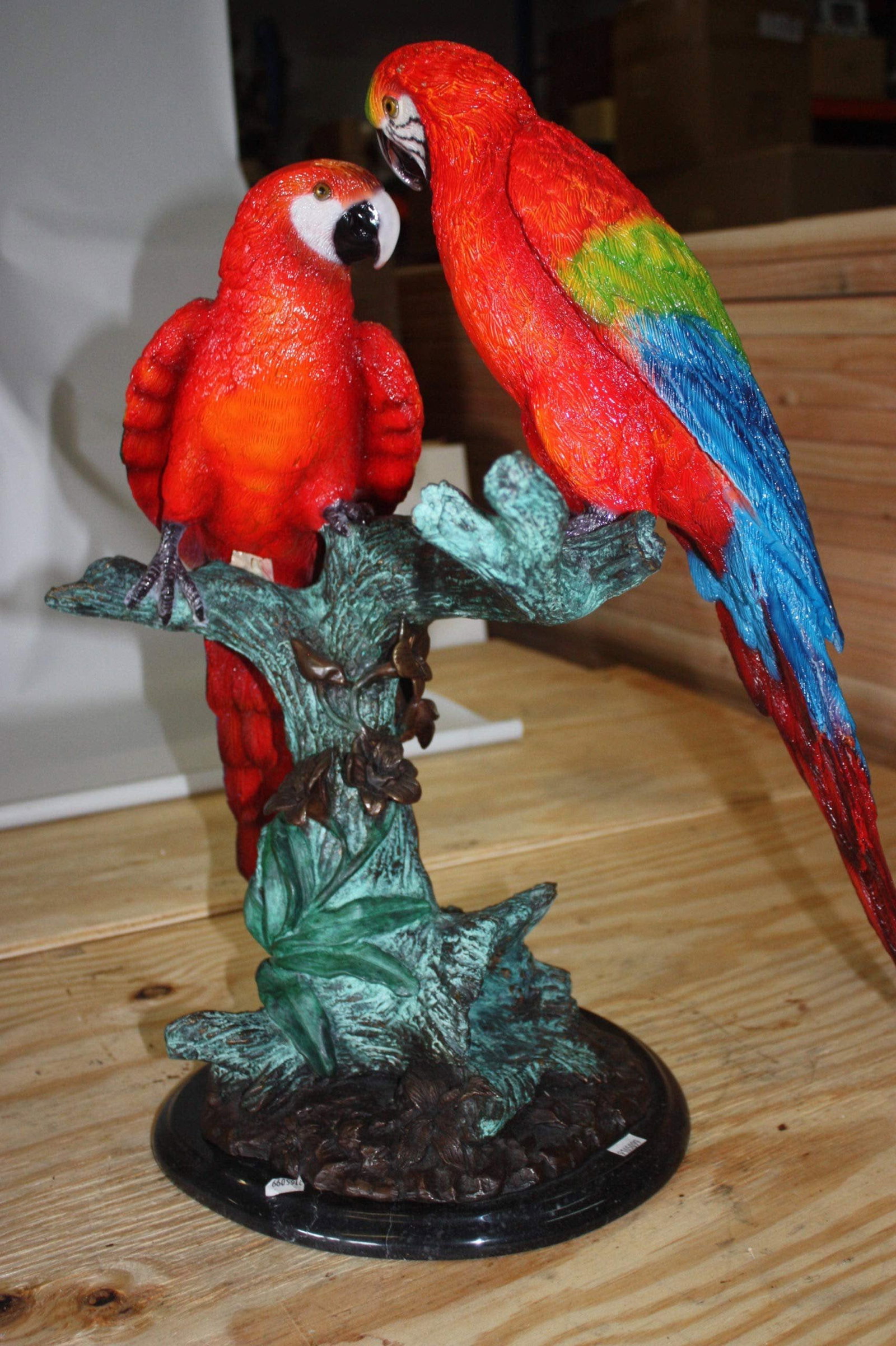 Two Bronze Beautiful Parrots On A Tree - 9