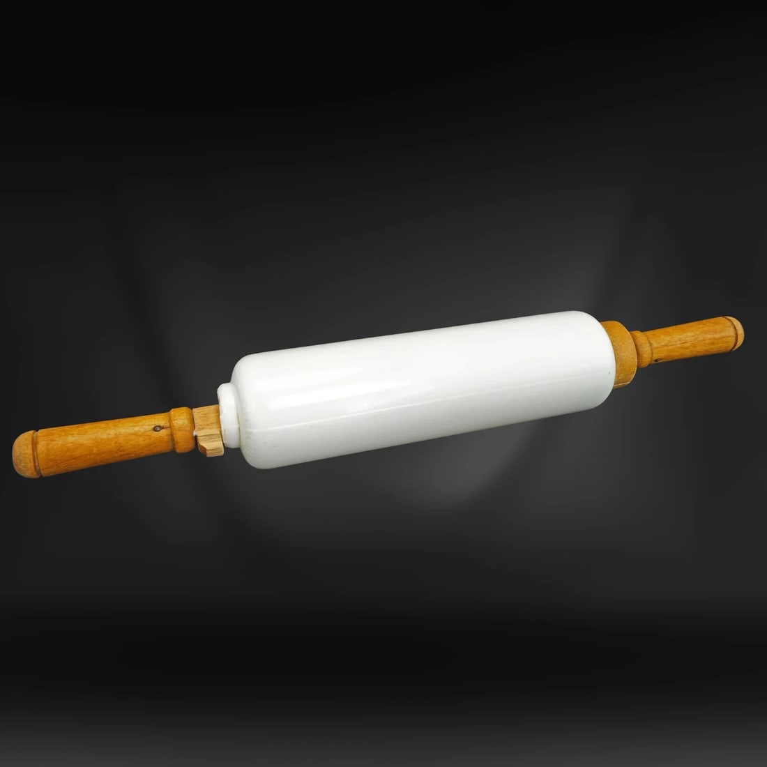1920s Imperial Glass Rolling Pin Milk Glass - 2