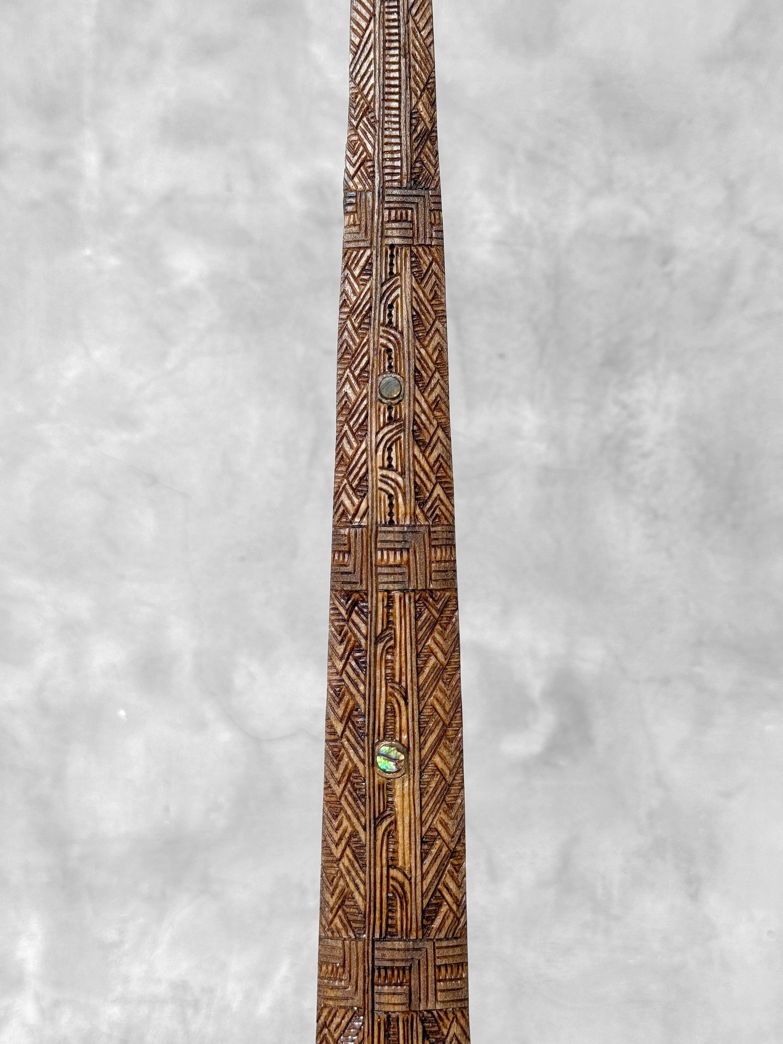 Large carved Swordfish Bill - Rauponga Pattern - 7