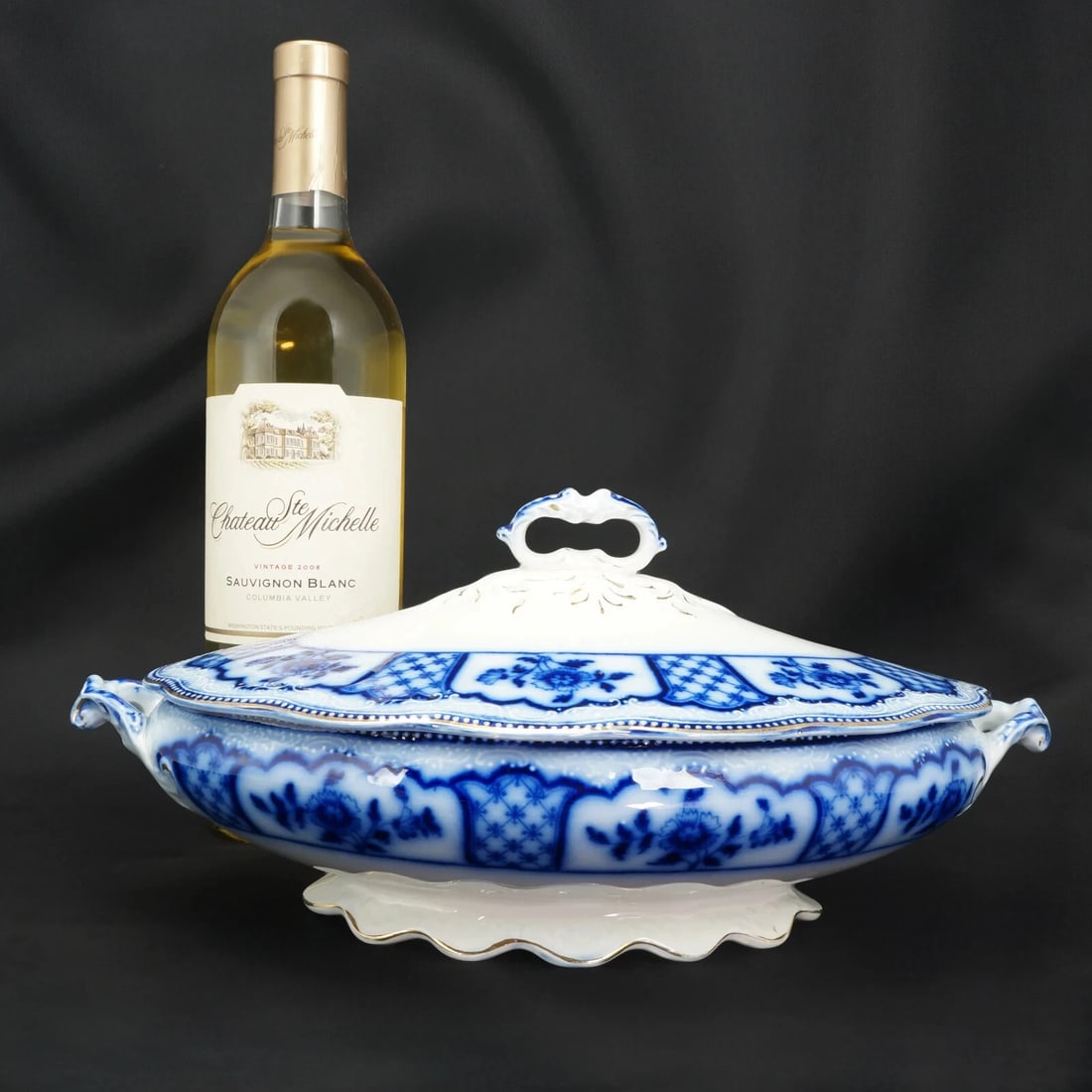 English Flow Blue Serving Dish "Melbourne" - 2