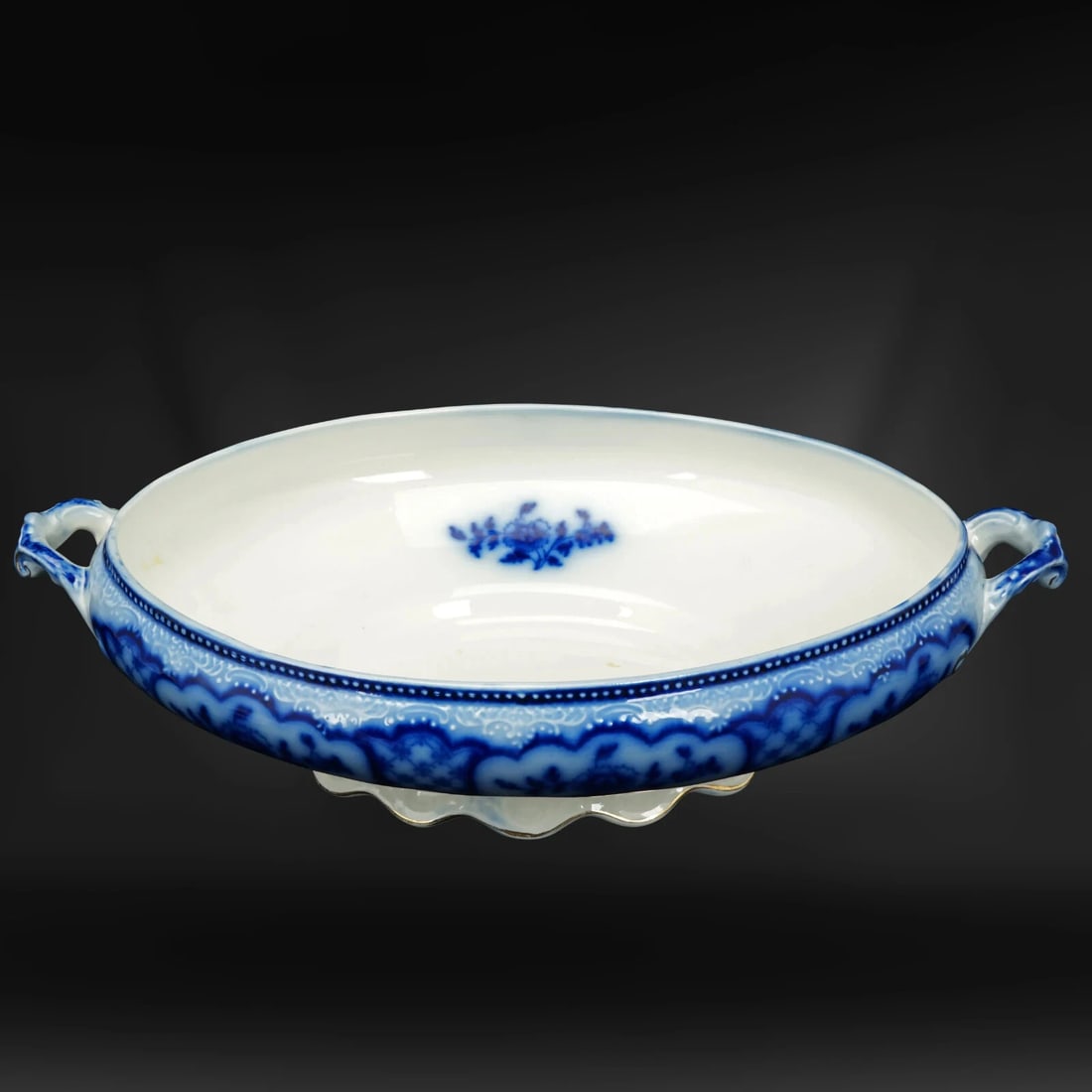 English Flow Blue Serving Dish "Melbourne" - 6