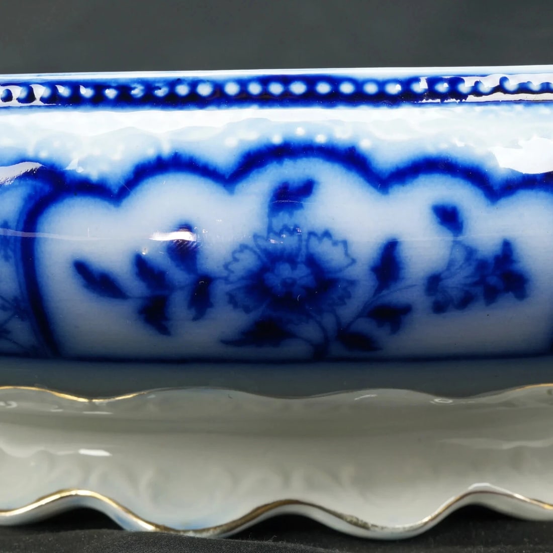 English Flow Blue Serving Dish "Melbourne" - 7