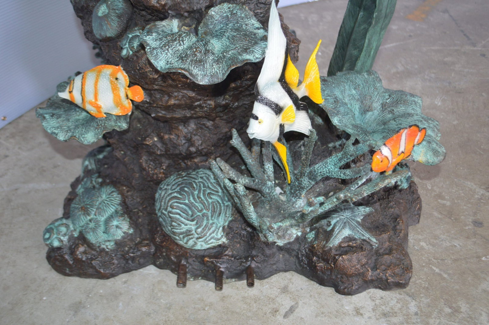 Mermaid Diving for a Pearl Fountain Bronze Statue - Size: 34"L x 27"W x 93"H. - 10