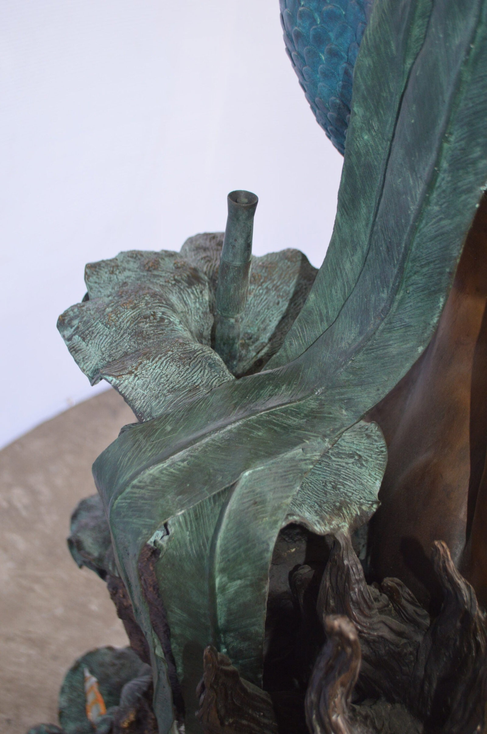 Mermaid Diving for a Pearl Fountain Bronze Statue - Size: 34"L x 27"W x 93"H. - 6