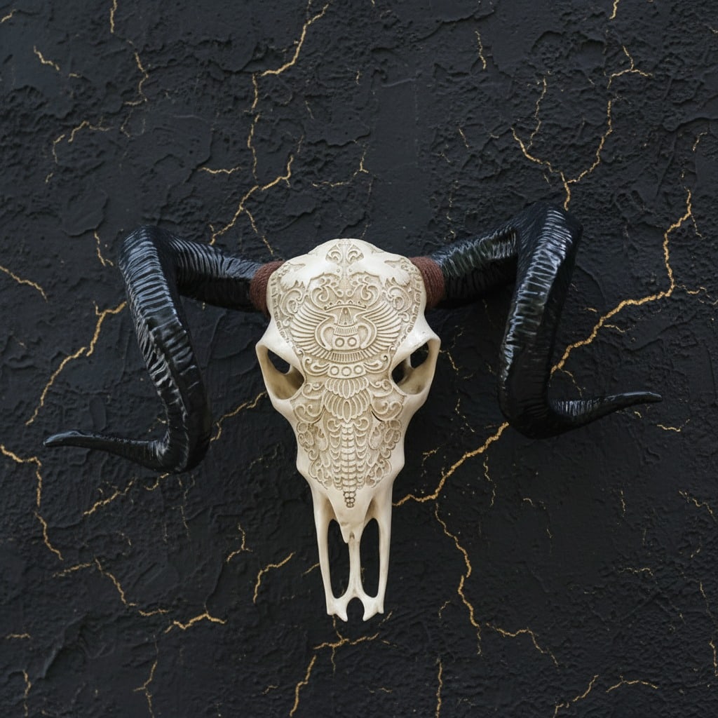 Rustic Steer Cow Skull Wall Decor Corner Mounted Bull Head Ornament: Title:Rustic Steer Cow Skull Wall Decor Corner Mounted Bull Head Ornament Description:This resin craft ornament is meticulously crafted with attention to detail to replicate the texture and form of a