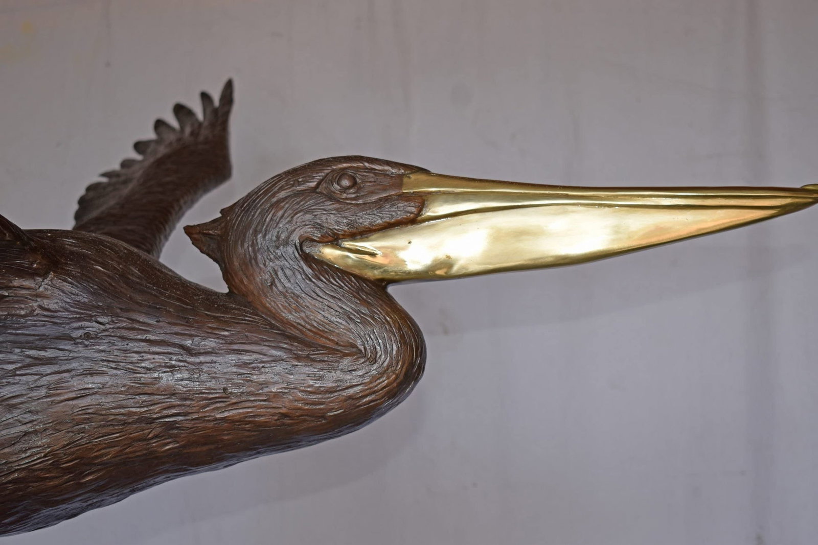 Life Size Pelican on a Three Bronze Statue - Size: 55"L x 46"W x 60"H. - 10