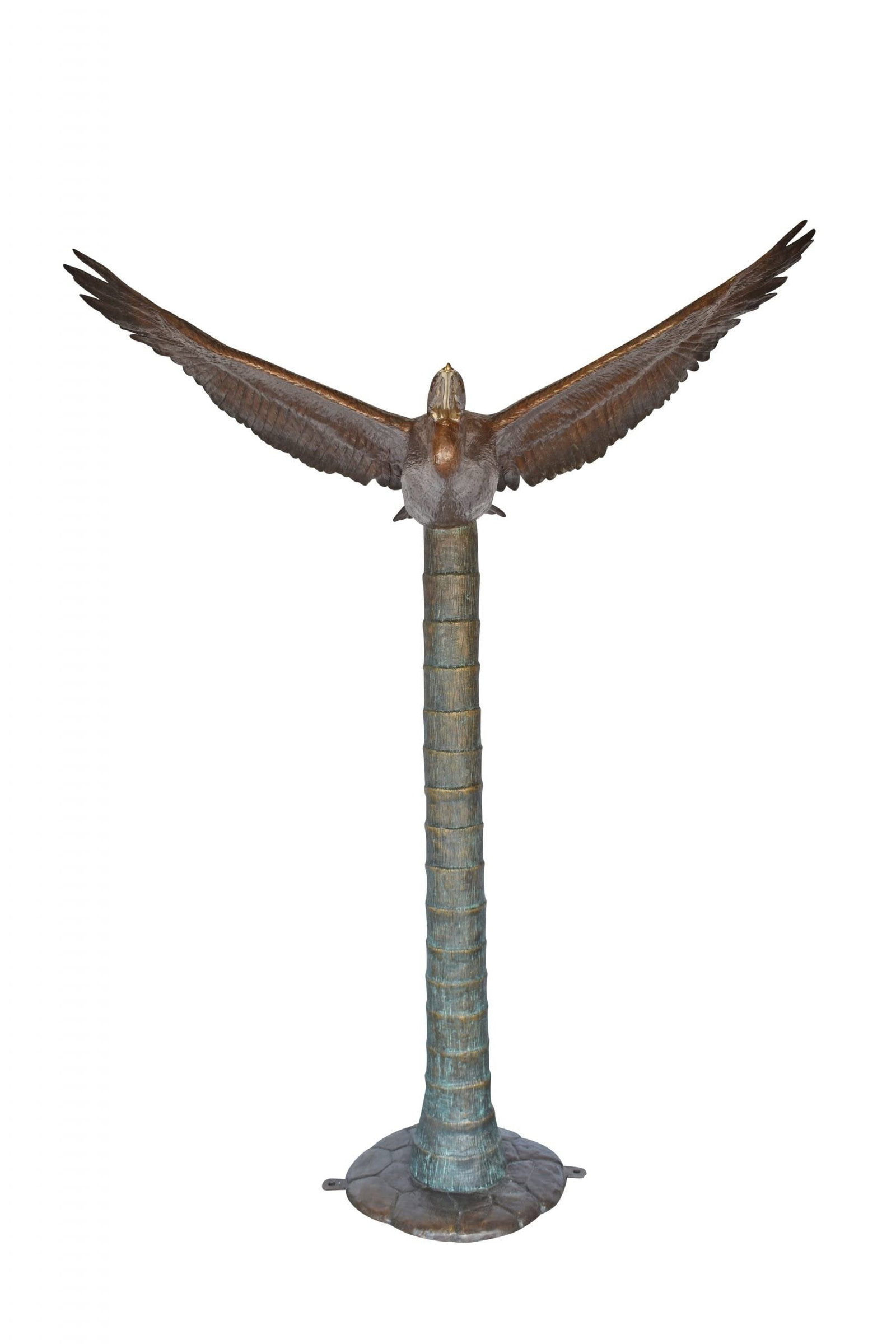 Life Size Pelican on a Three Bronze Statue - Size: 55"L x 46"W x 60"H. - 7