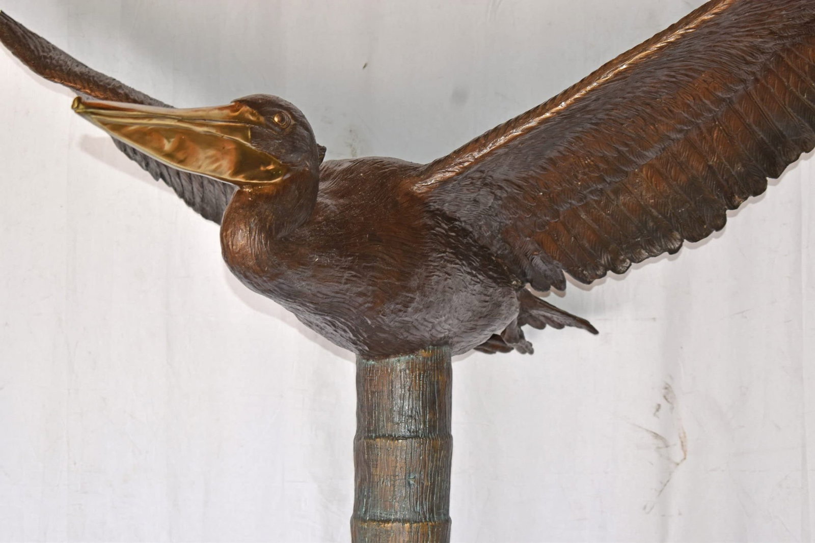 Life Size Pelican on a Three Bronze Statue - Size: 55"L x 46"W x 60"H. - 8