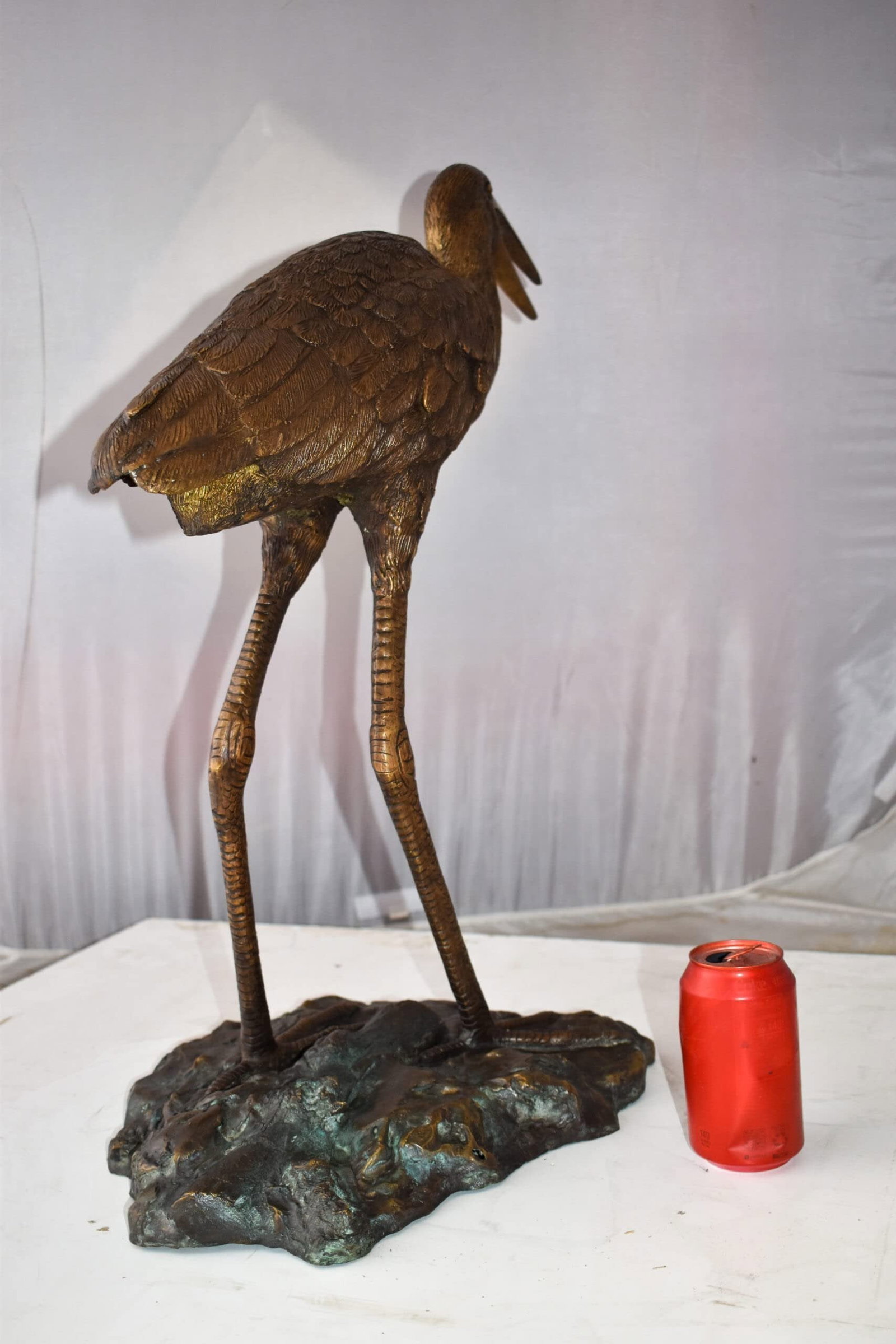 Great Blue Heron Brown Patina Bronze Statue Size: 25" x 15" x 25"H - 4