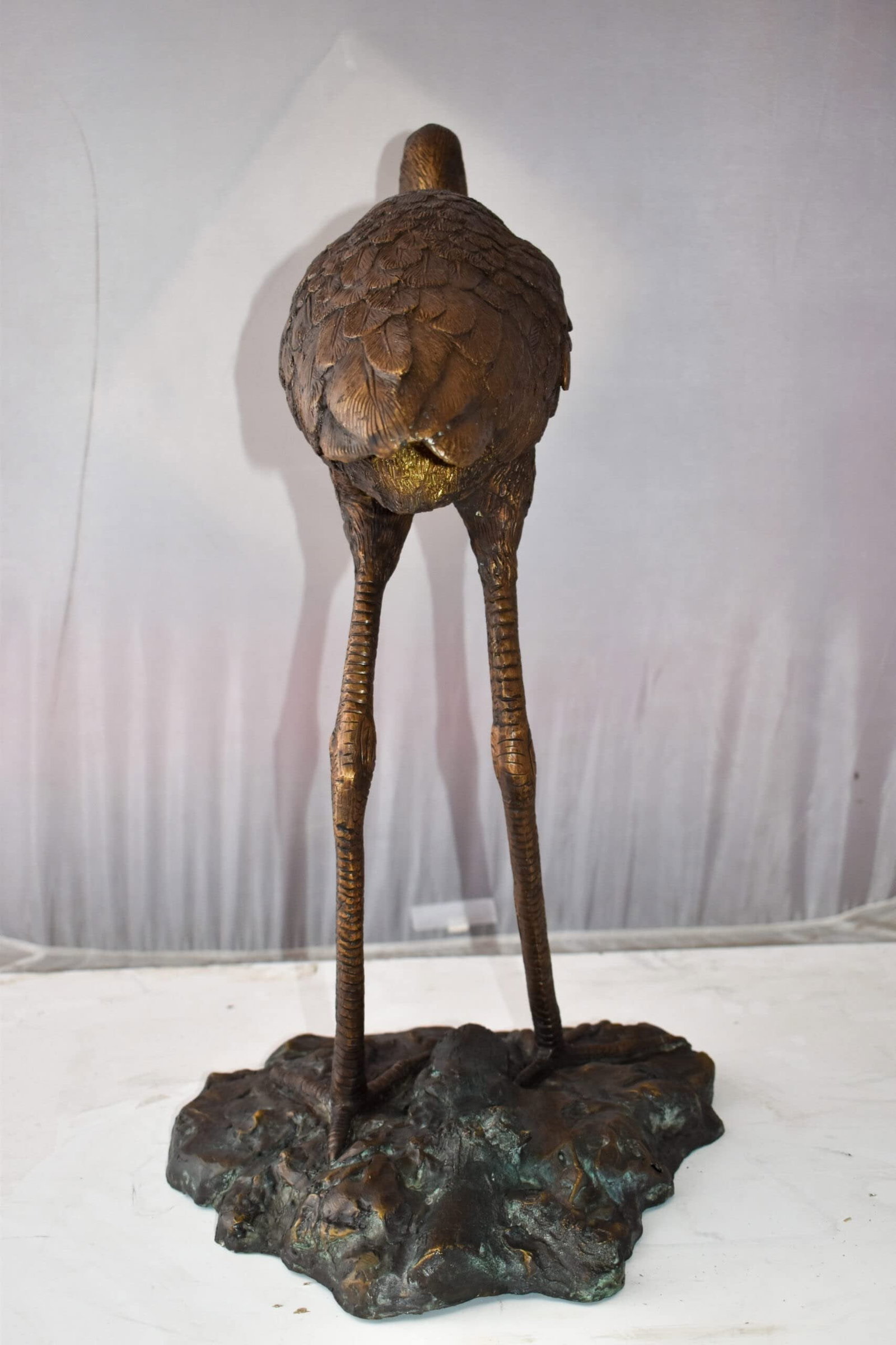 Great Blue Heron Brown Patina Bronze Statue Size: 25" x 15" x 25"H - 5