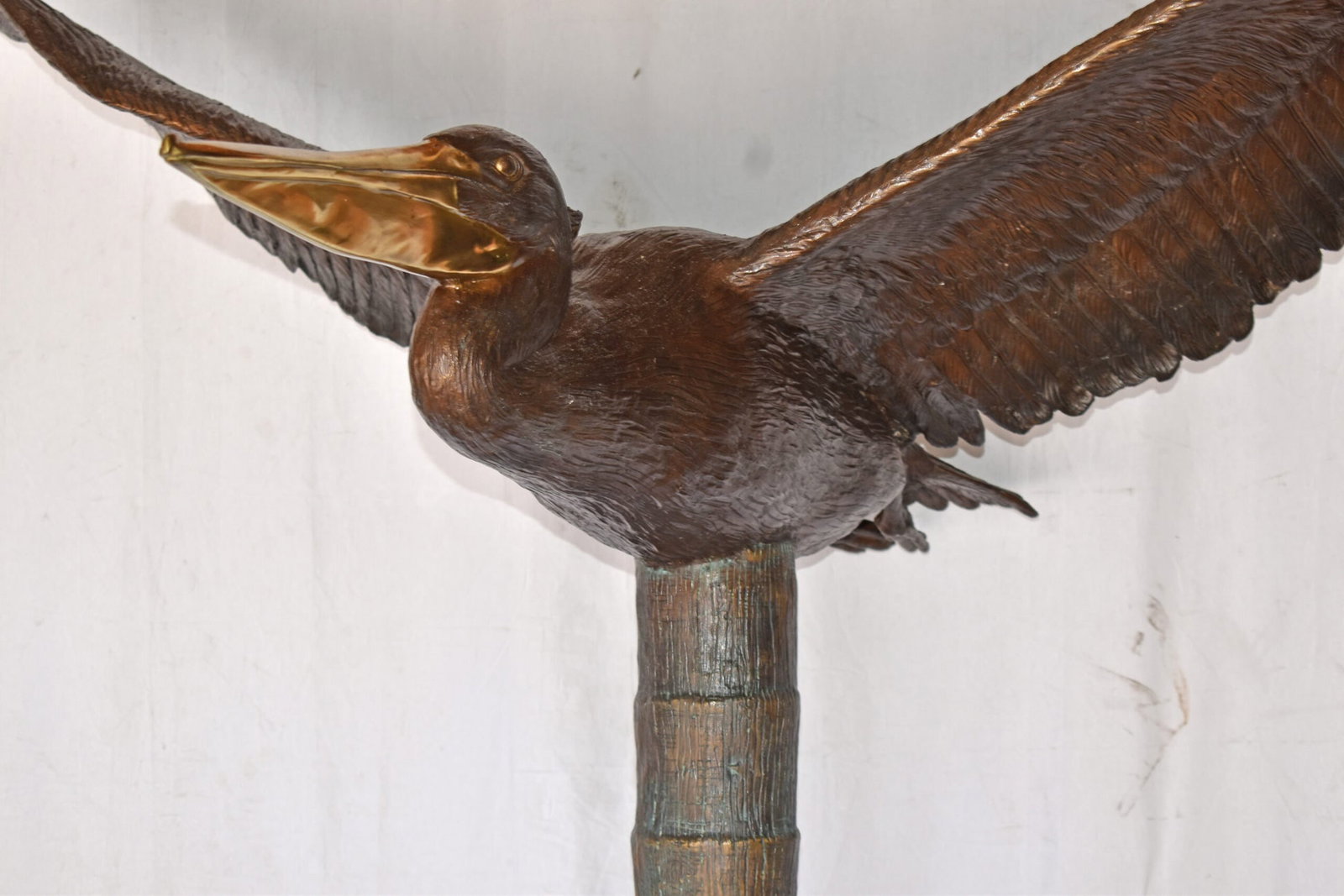 Life Size Pelican Flying Bronze Status - Size: 69"L x 45"W x 88"H. - 3