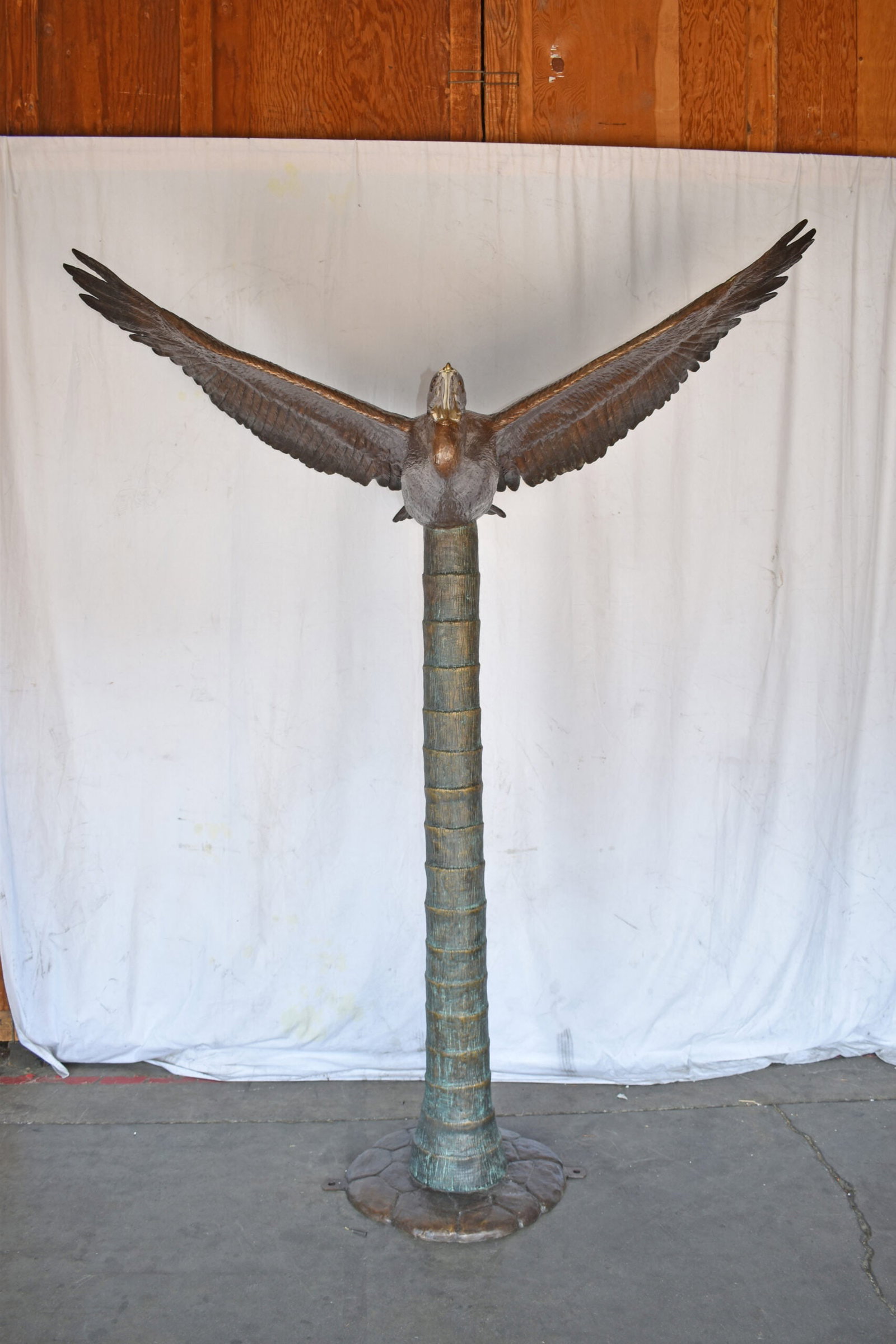 Life Size Pelican Flying Bronze Status - Size: 69"L x 45"W x 88"H. - 5