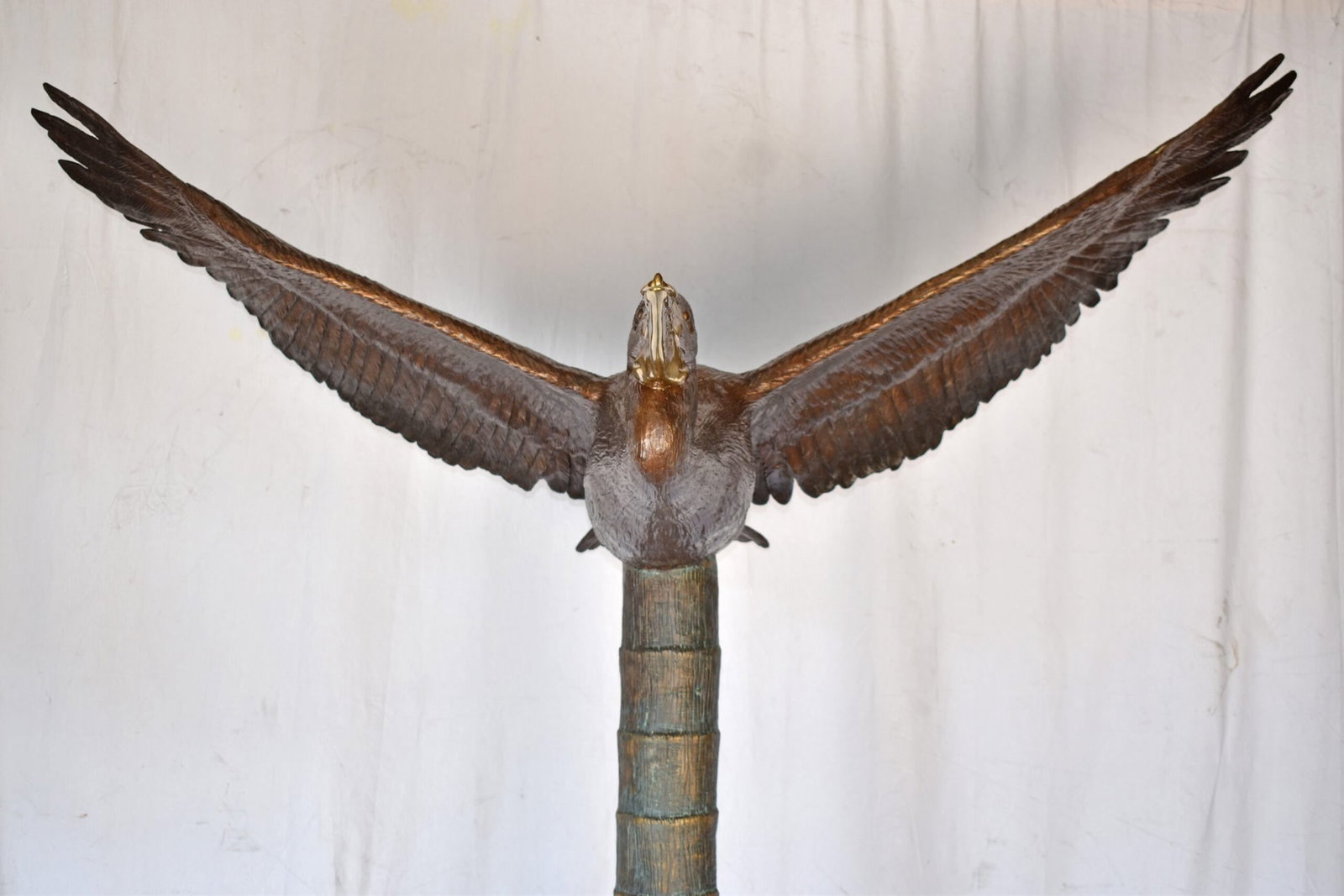 Life Size Pelican Flying Bronze Status - Size: 69"L x 45"W x 88"H. - 8