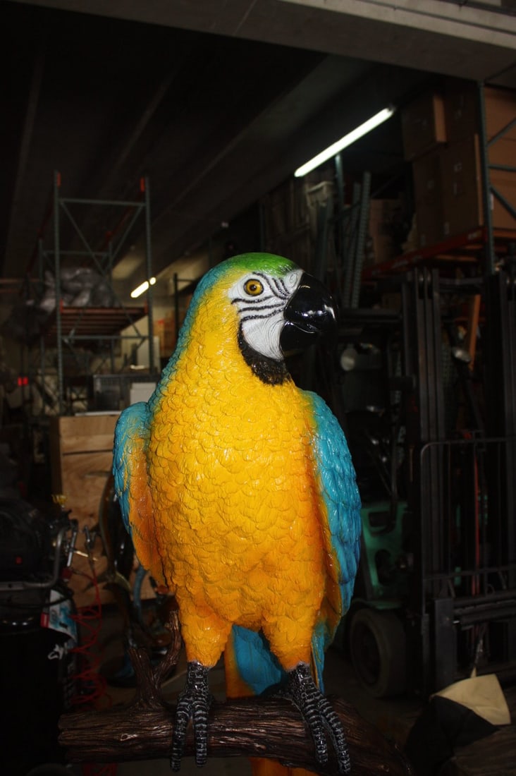 Bronze Single Parrot On A Tree Statue - 6