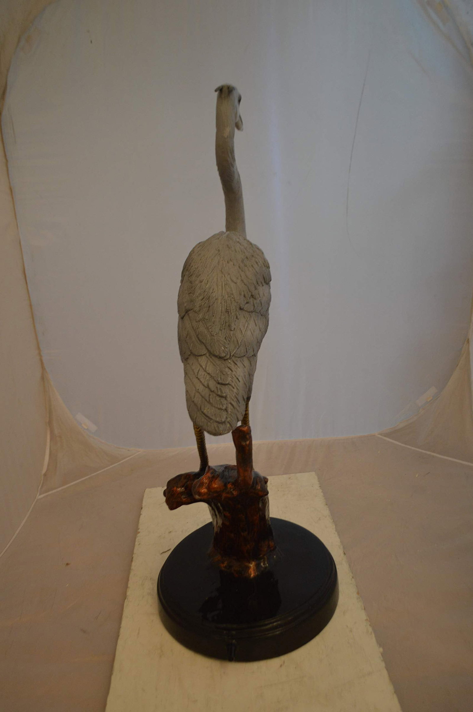 Crane Bronze Statue Fountain - Size: 29"L x 13"W x 42"H. - 7