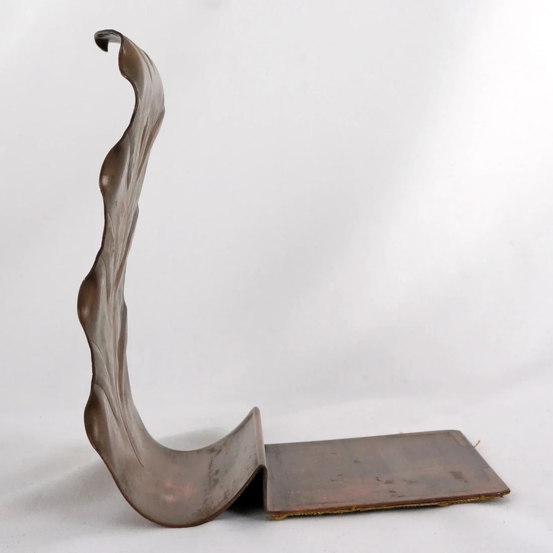 Single Vintage Copper Leaf Bookend 1930's - 3