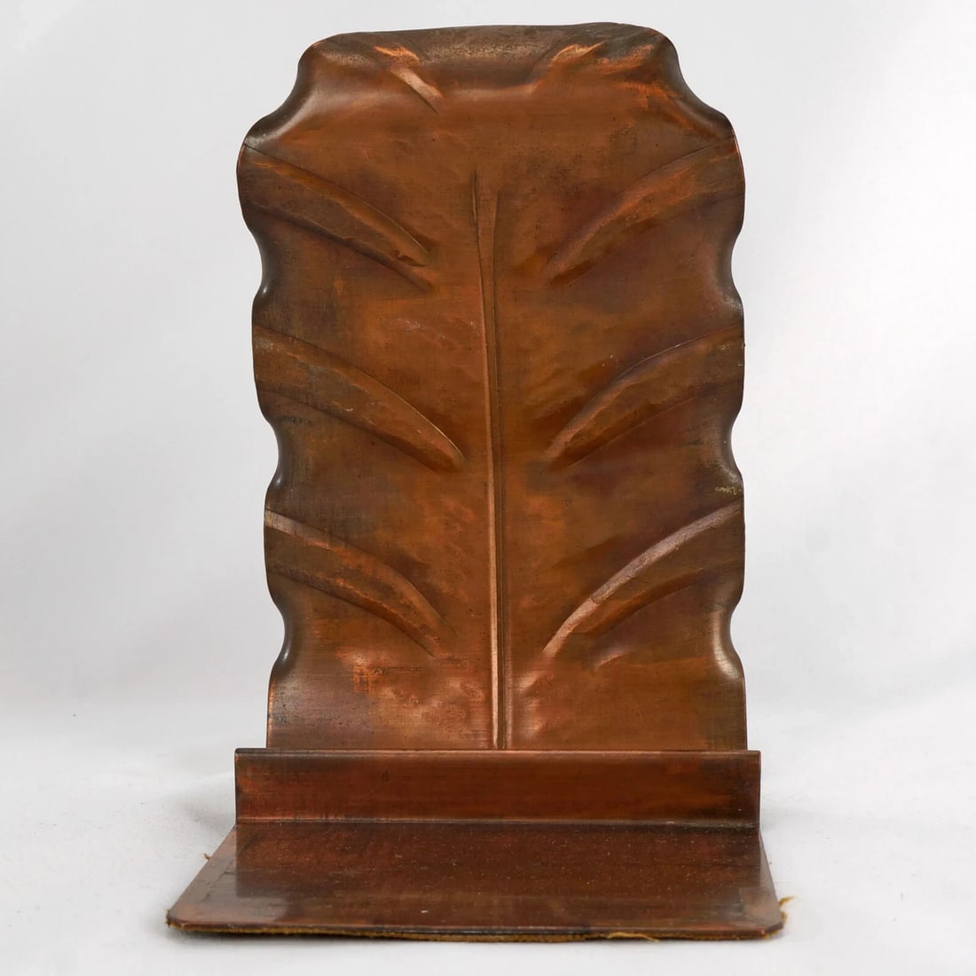 Single Vintage Copper Leaf Bookend 1930's - 4