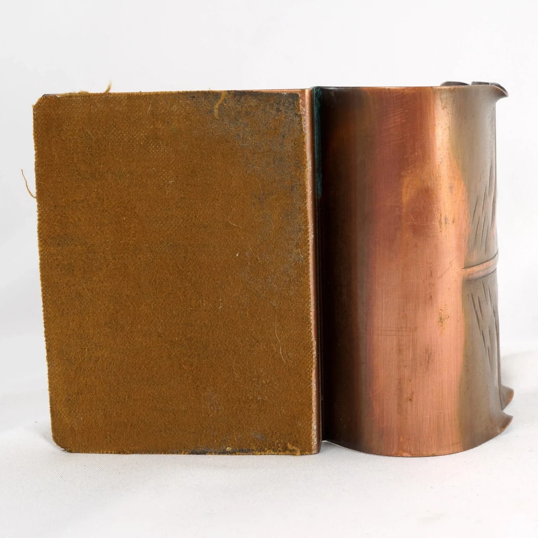 Single Vintage Copper Leaf Bookend 1930's - 7