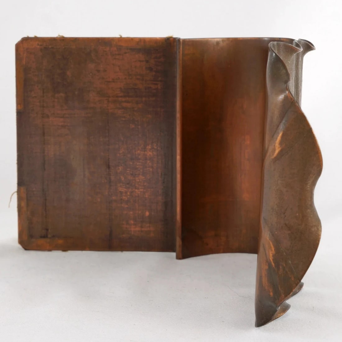 Single Vintage Copper Leaf Bookend 1930's - 8