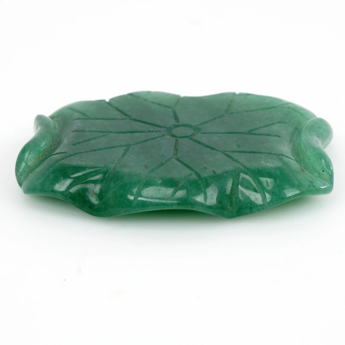 Vintage Chinese Carved Hardstone Lotus Pad - 4