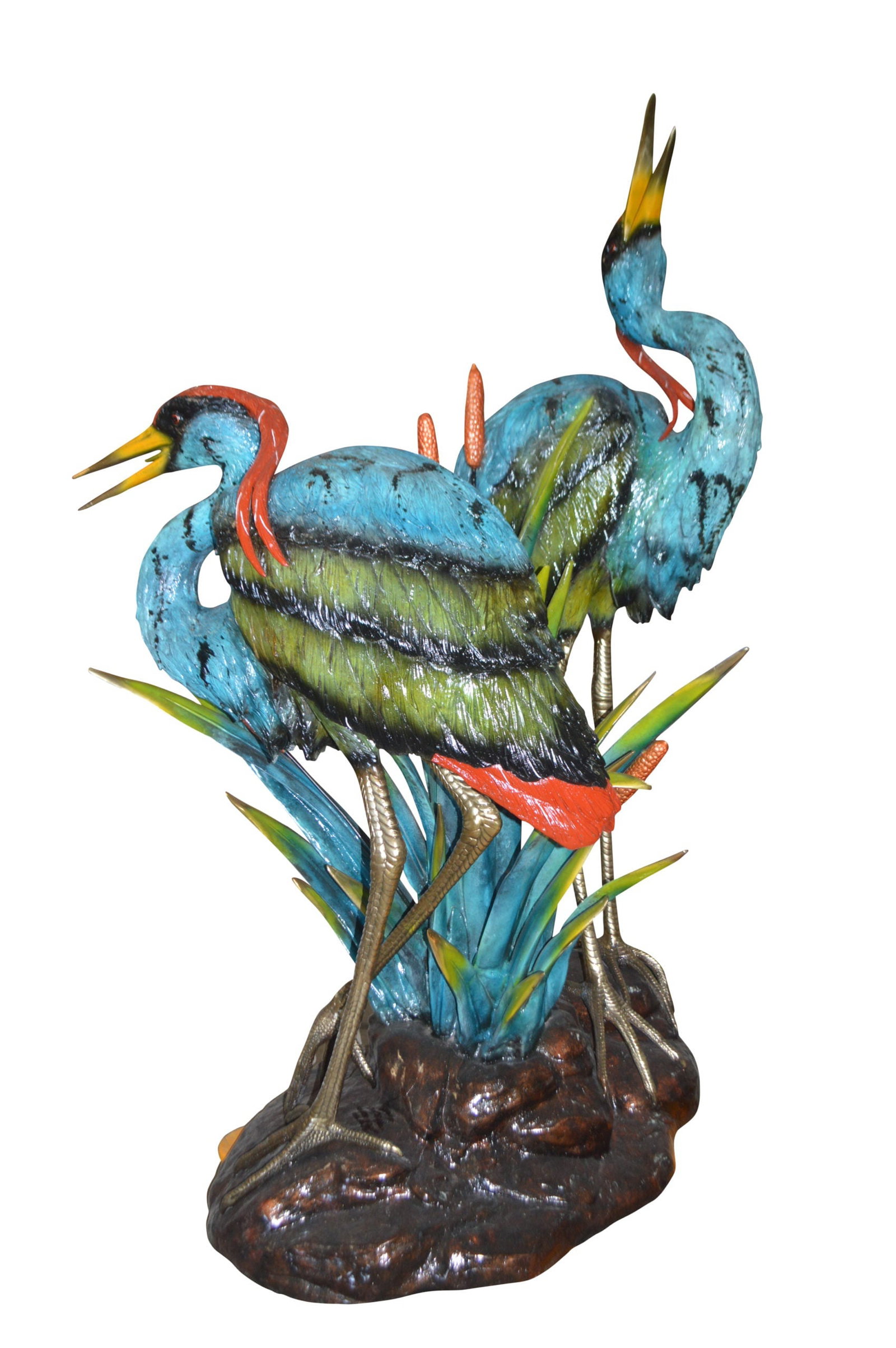 Two colored Herons fountain - Size: 53"L x 40"W x 88"H. - 12