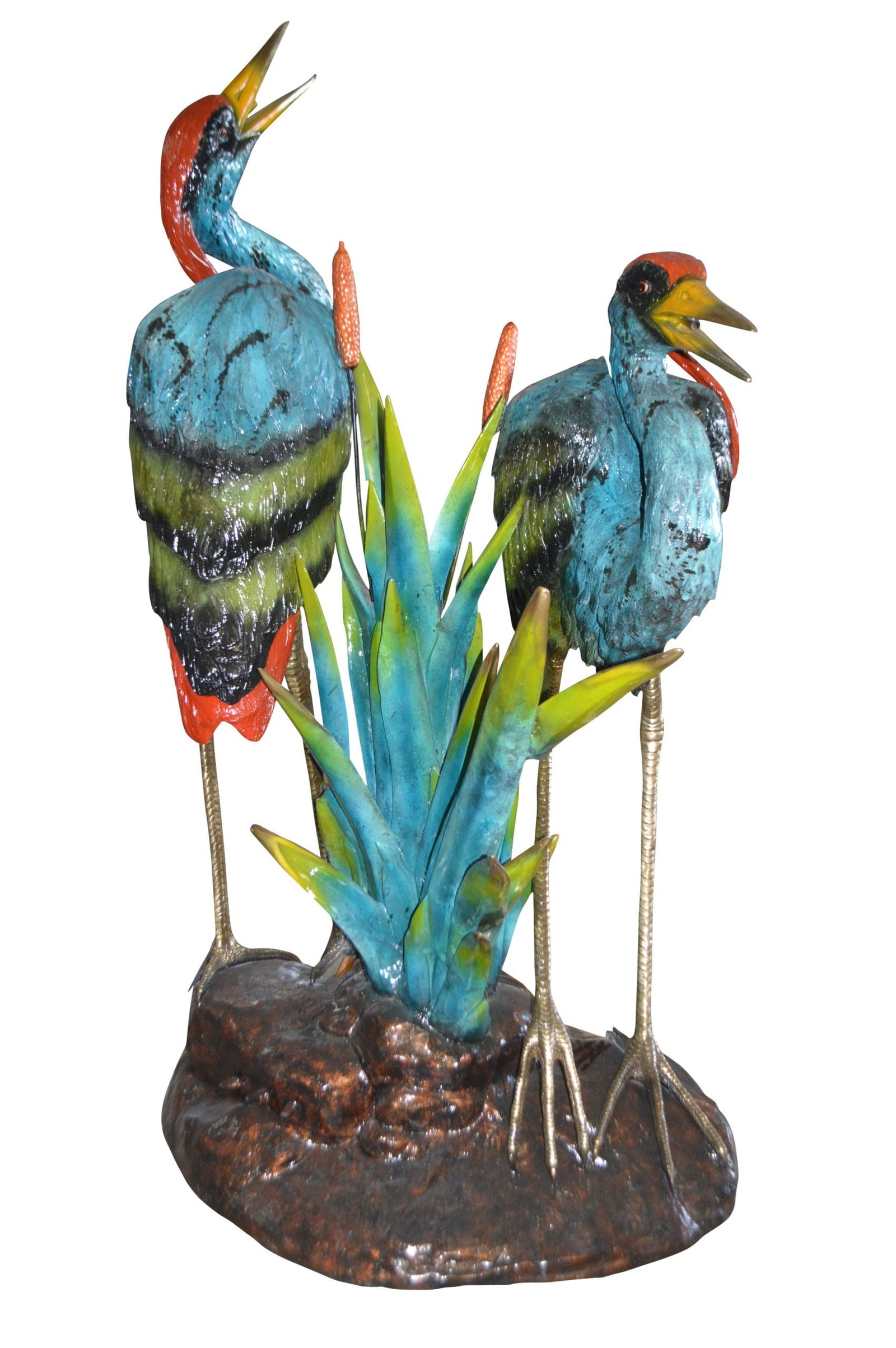 Two colored Herons fountain - Size: 53"L x 40"W x 88"H. - 13
