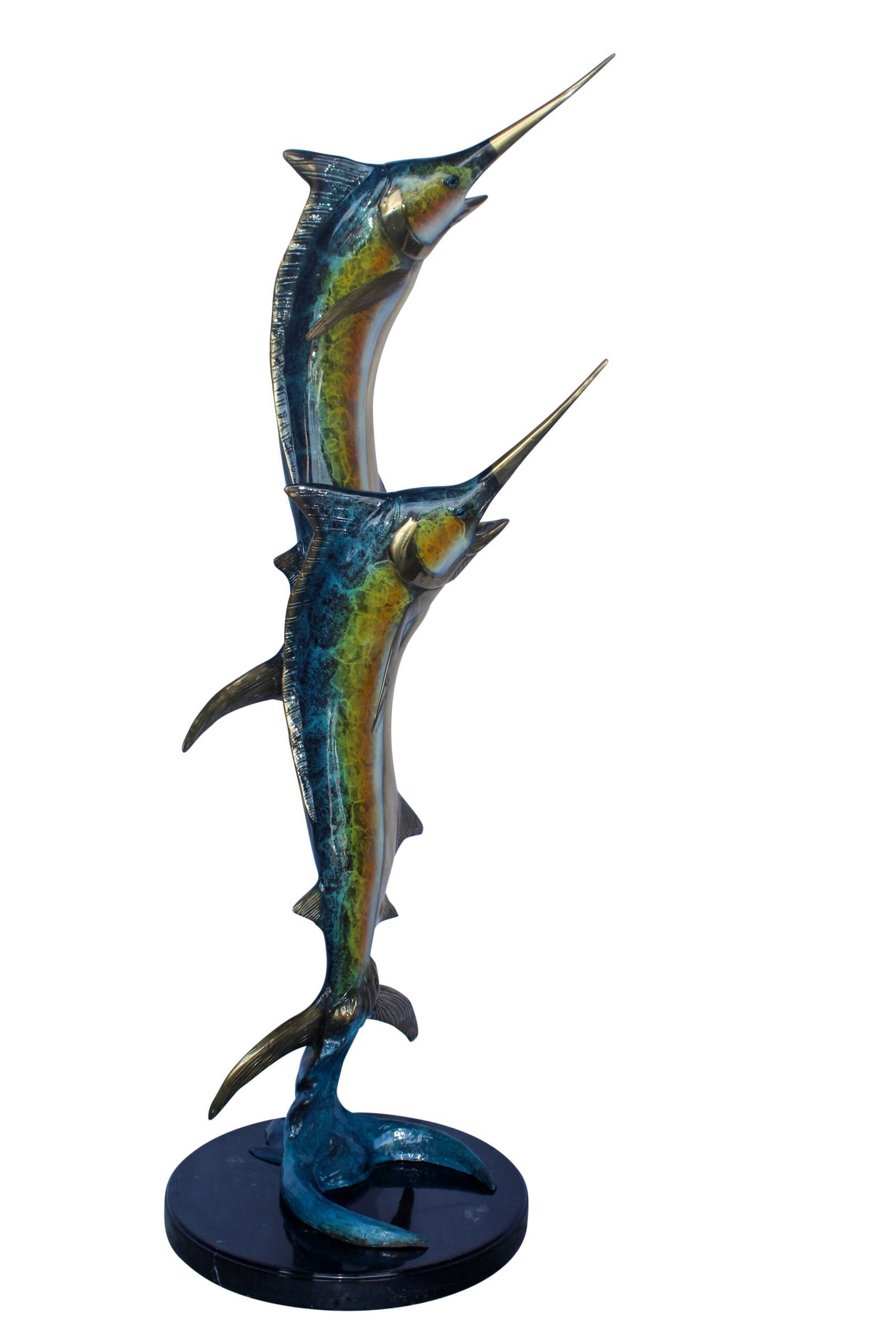 Pair of Marlin Fish Bronze Statue, Perfect Marine Decor 18" x 18" x 54"H: Title:Pair of Marlin Fish Bronze Statue, Perfect Marine Decor 18" x 18" x 54"H Description:Pair of marlin fish bronze statue, perfect marine decor, handcrafted and casted using traditional lost wax me