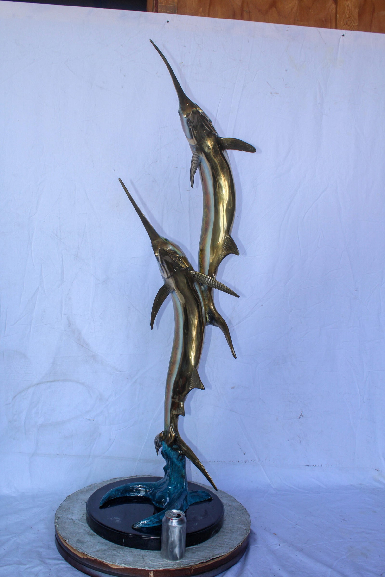 Pair of Marlin Fish Bronze Statue, Perfect Marine Decor 18" x 18" x 54"H - 3