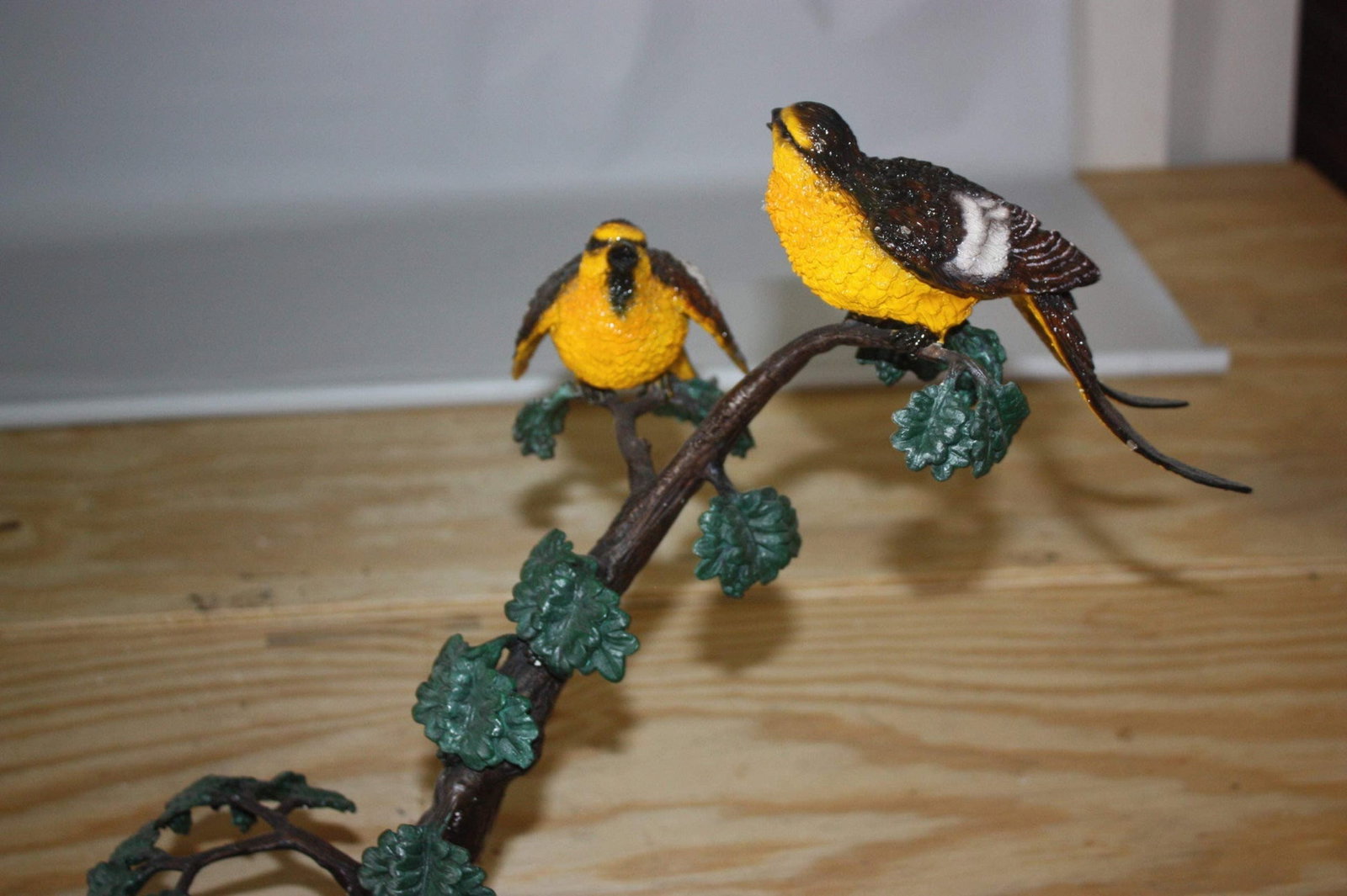 Two Sparrows On Tree - Bronze Statue - 10