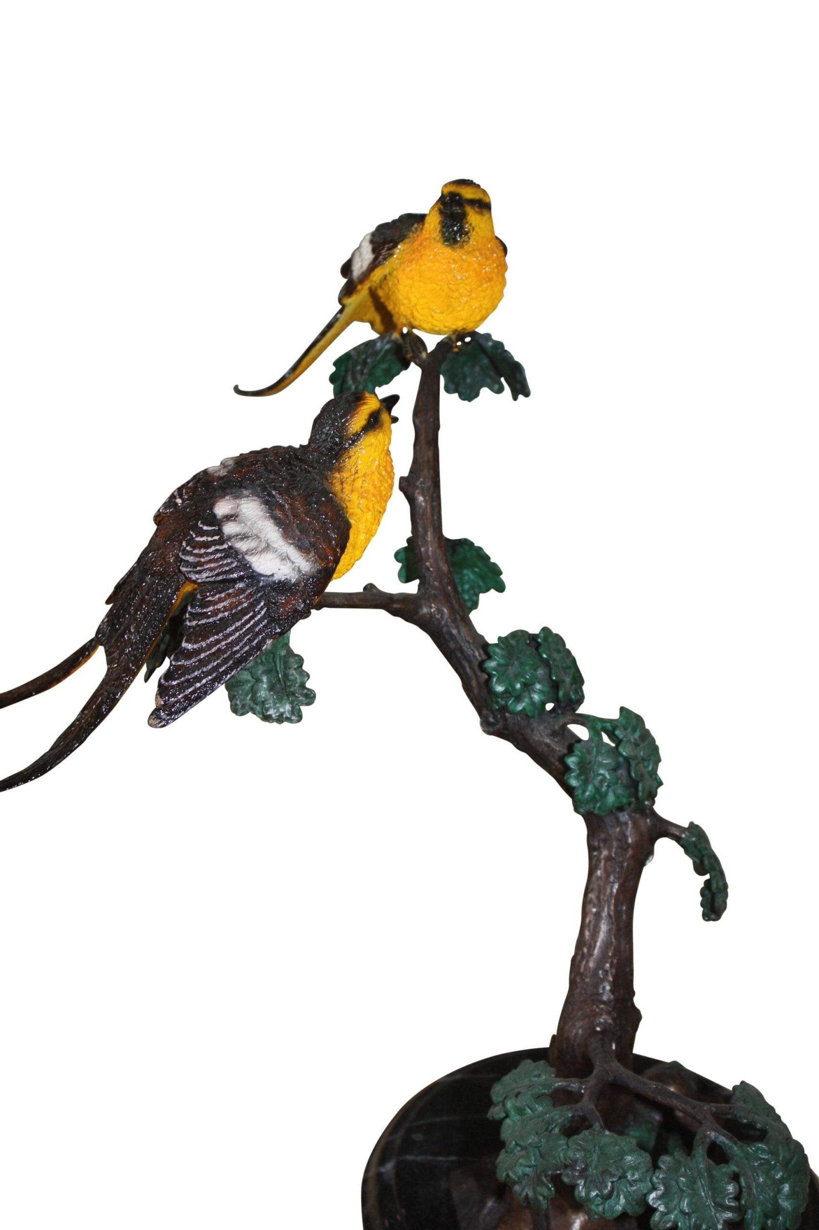 Two Sparrows On Tree - Bronze Statue - 3