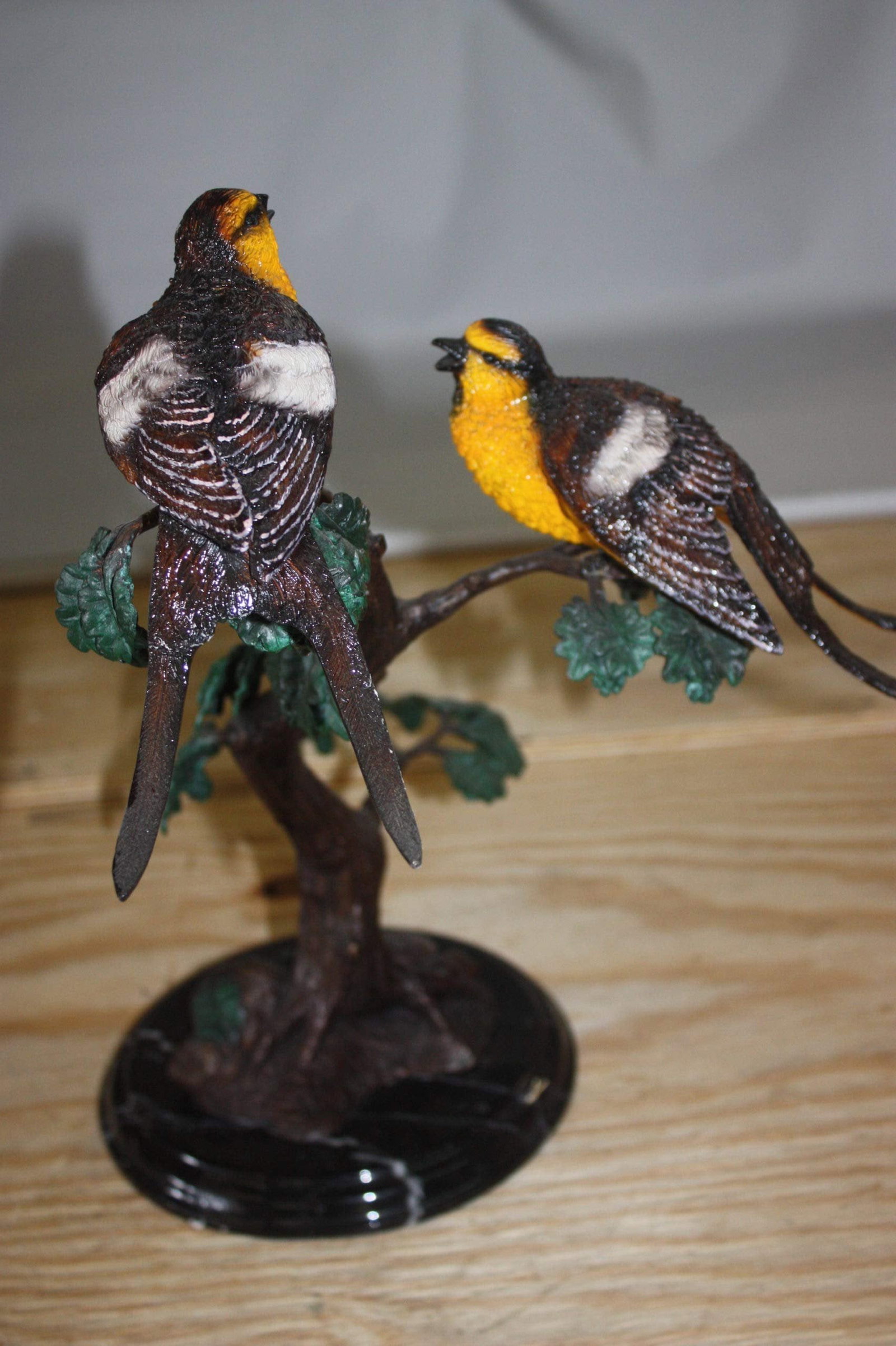 Two Sparrows On Tree - Bronze Statue - 6