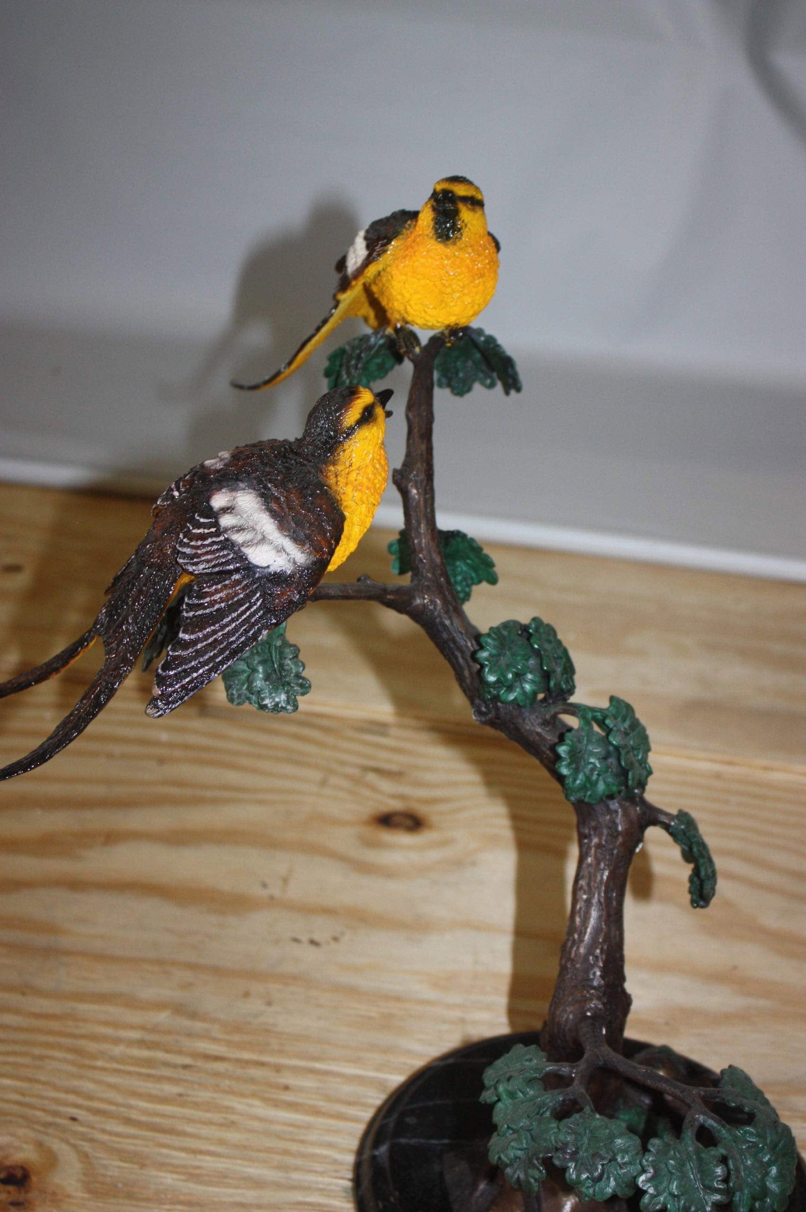 Two Sparrows On Tree - Bronze Statue - 8