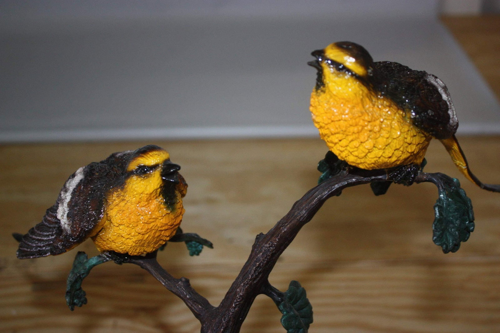 Two Sparrows On Tree - Bronze Statue - 9