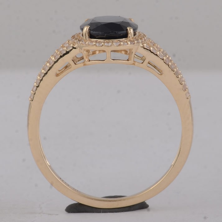 2.68 Ct Oval Sapphire 9K Gold Ring - 4