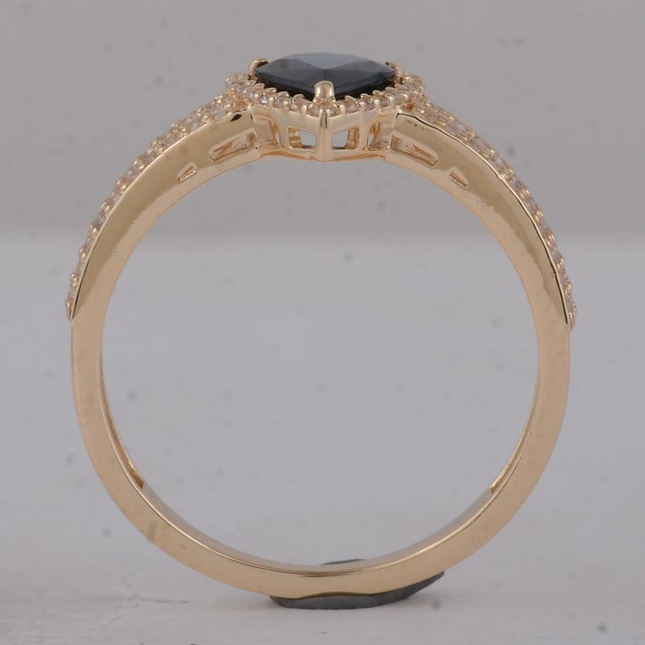 1.23 Ct Pear Sapphire 9K Gold Ring - 4