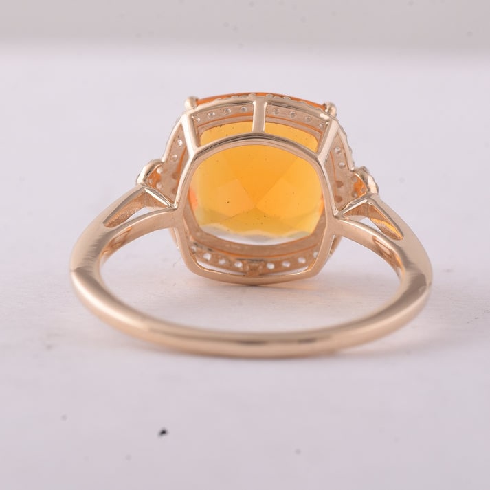 2.98 Ct Cushion Br.Opal 9K Gold Ring - 3