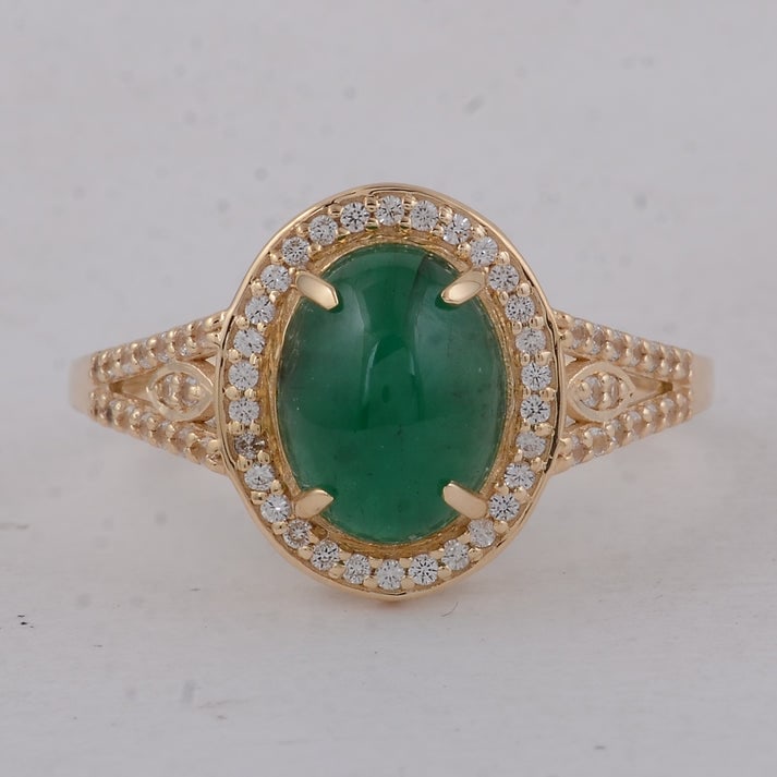 2.31 Ct Oval Emerald 9K Gold Ring (1 of 5)