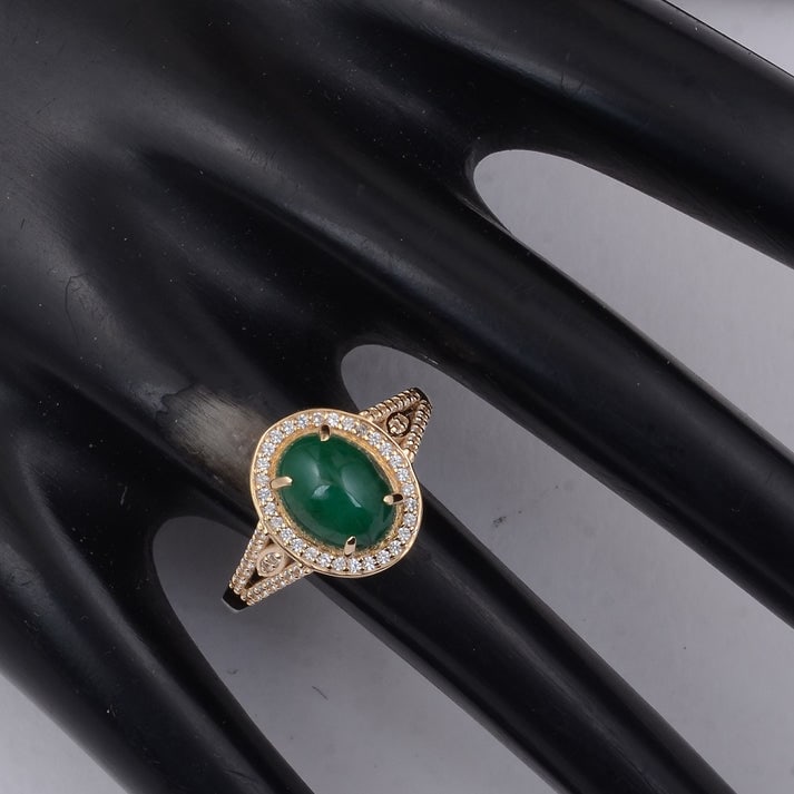 2.31 Ct Oval Emerald 9K Gold Ring - 2