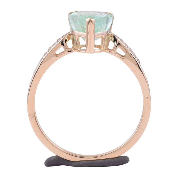 2.02 Ct Pear Emerald 9K Gold Ring - 2