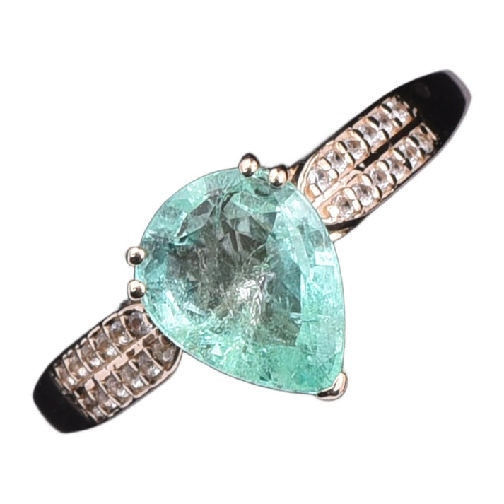 2.02 Ct Pear Emerald 9K Gold Ring - 5