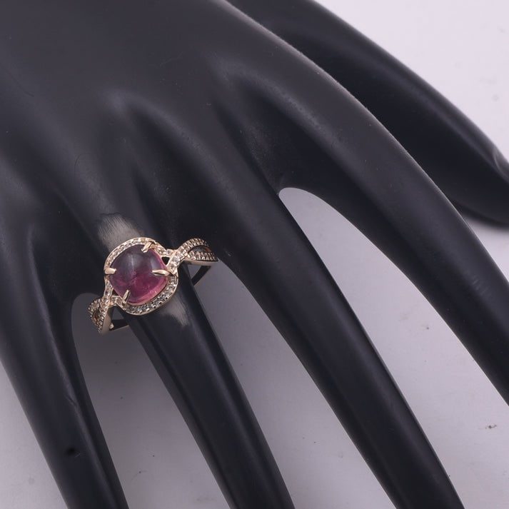 2.37 Ct Cushion Tourmaline 9K Gold Ring - 2