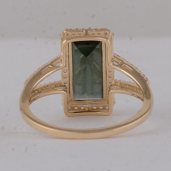 3.13 Ct Baguette Tourmaline 9K Gold Ring - 3