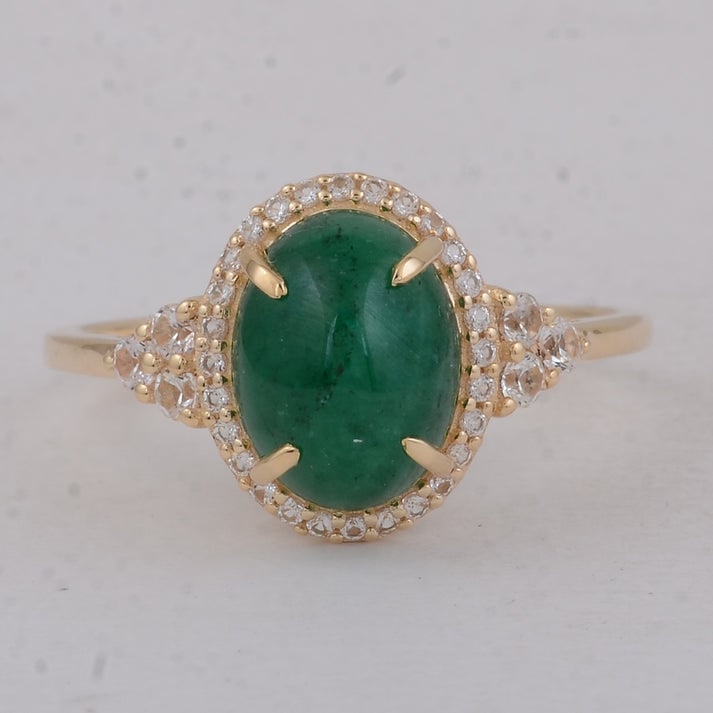 3.06 Ct Oval Emerald 9K Gold Ring (1 of 5)