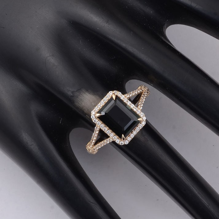 2.91 Ct Octagon Tourmaline 9K Gold Ring - 2