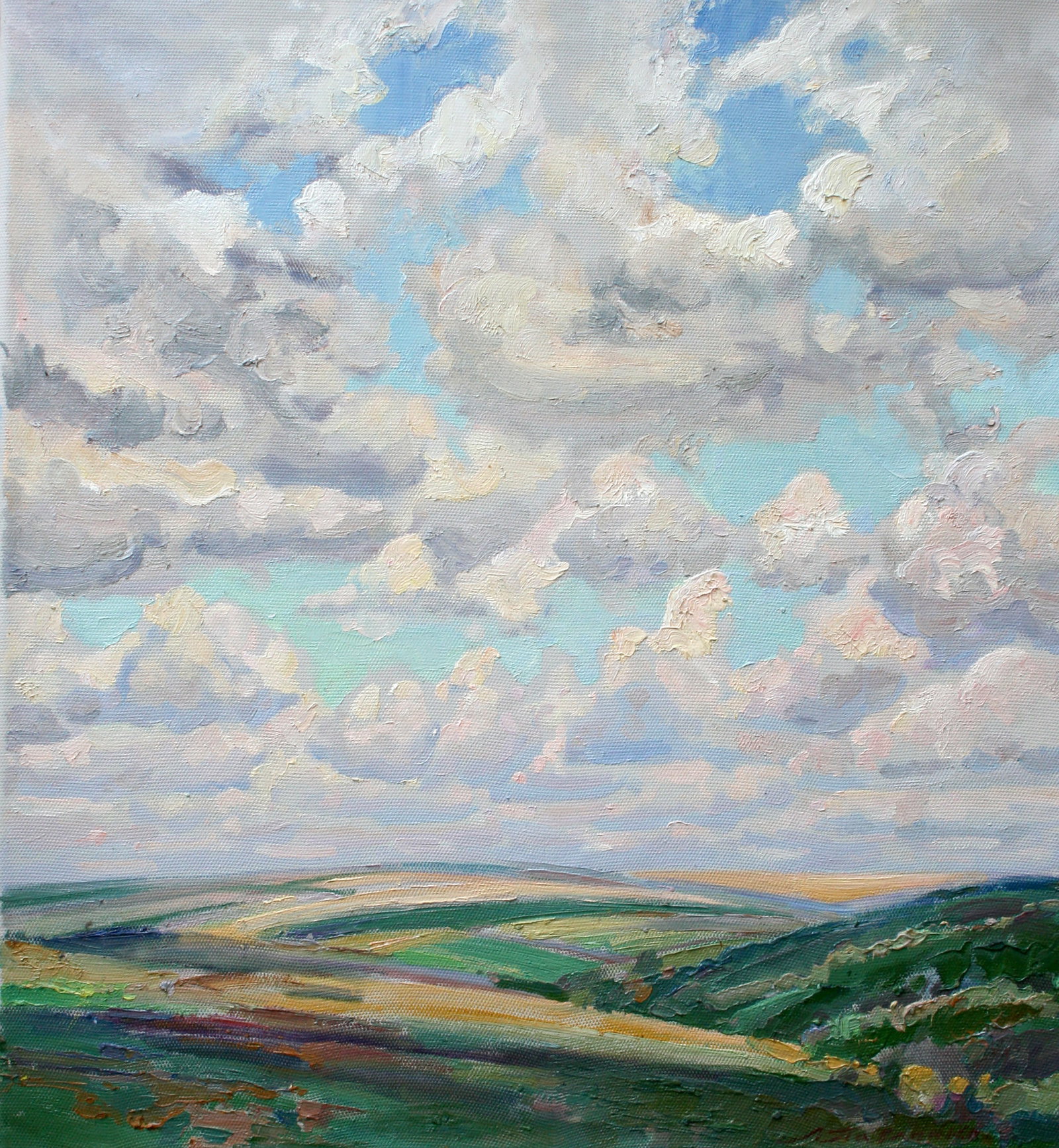 Oil painting In the fields Leonid Pavlenko: 104PAVL Painter: Leonid Pavlenko Size: 70x65 cm/27.55x25.59 inches Components: oil, canvas Original painting CONDITION: excellent ARTIST: Born on April 23, 1970 in the village. Bondarivka, Zhytomyr re