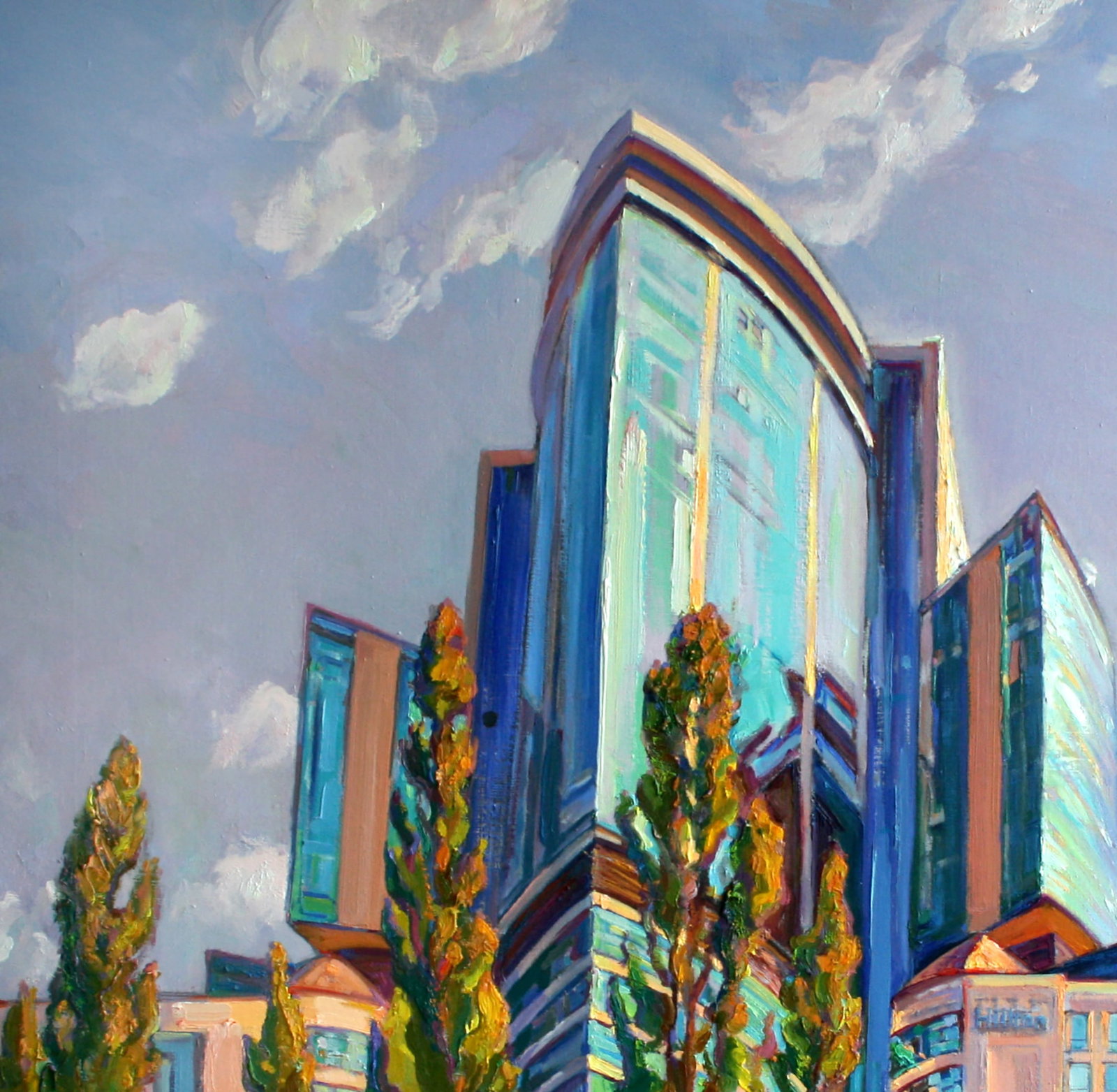 Oil painting Hotel in the city Leonid Pavlenko - 2