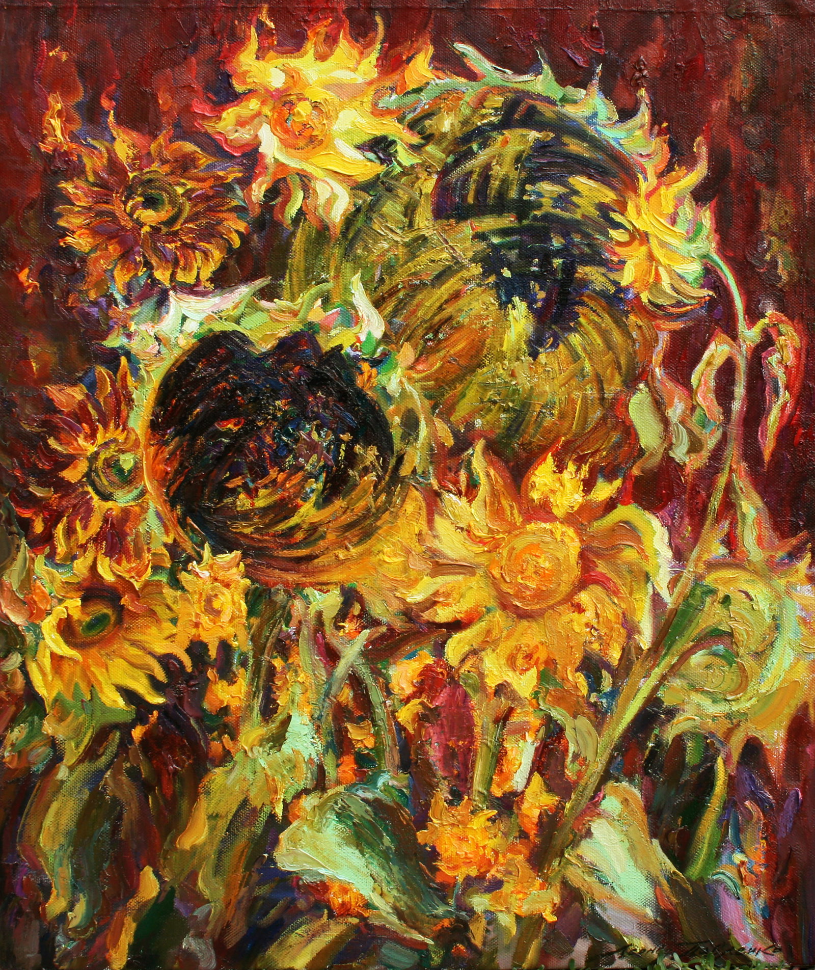Oil painting Solar flares Leonid Pavlenko: 115PAVL Painter: Leonid Pavlenko Size: 90x75 cm/35.43x29.52 inches Components: oil, canvas Original painting CONDITION: excellent ARTIST: Born on April 23, 1970 in the village. Bondarivka, Zhytomyr re