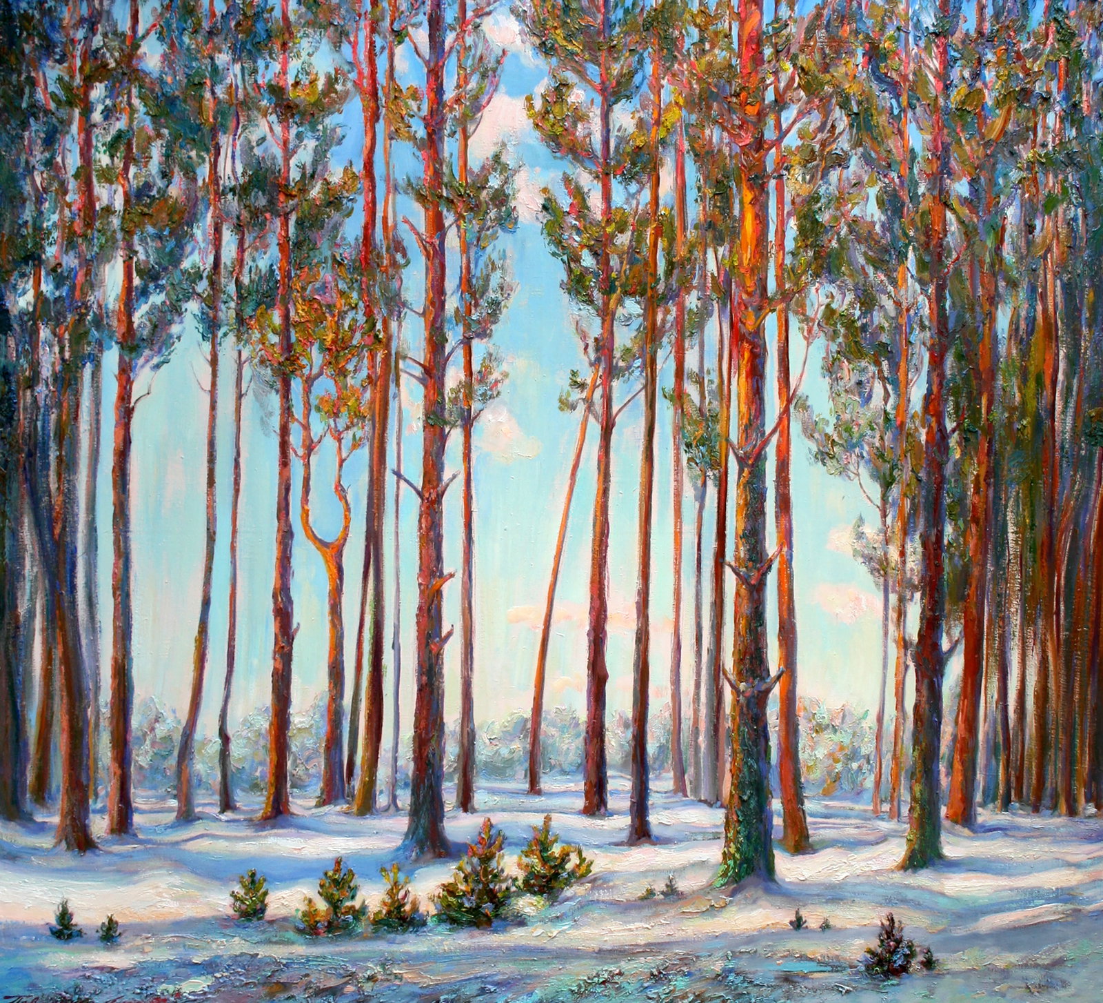 Oil painting Pine forest Leonid Pavlenko: 118PAVL Painter: Leonid Pavlenko Size: 115x120 cm/45.27x47.24 inches Components: oil, canvas Original painting CONDITION: excellent ARTIST: Born on April 23, 1970 in the village. Bondarivka, Zhytomyr 